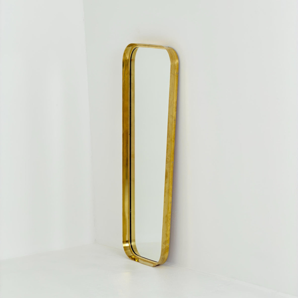 Rare large Mid Century Brass Mirror | by Moderna Charleroi | Belgium 1960s