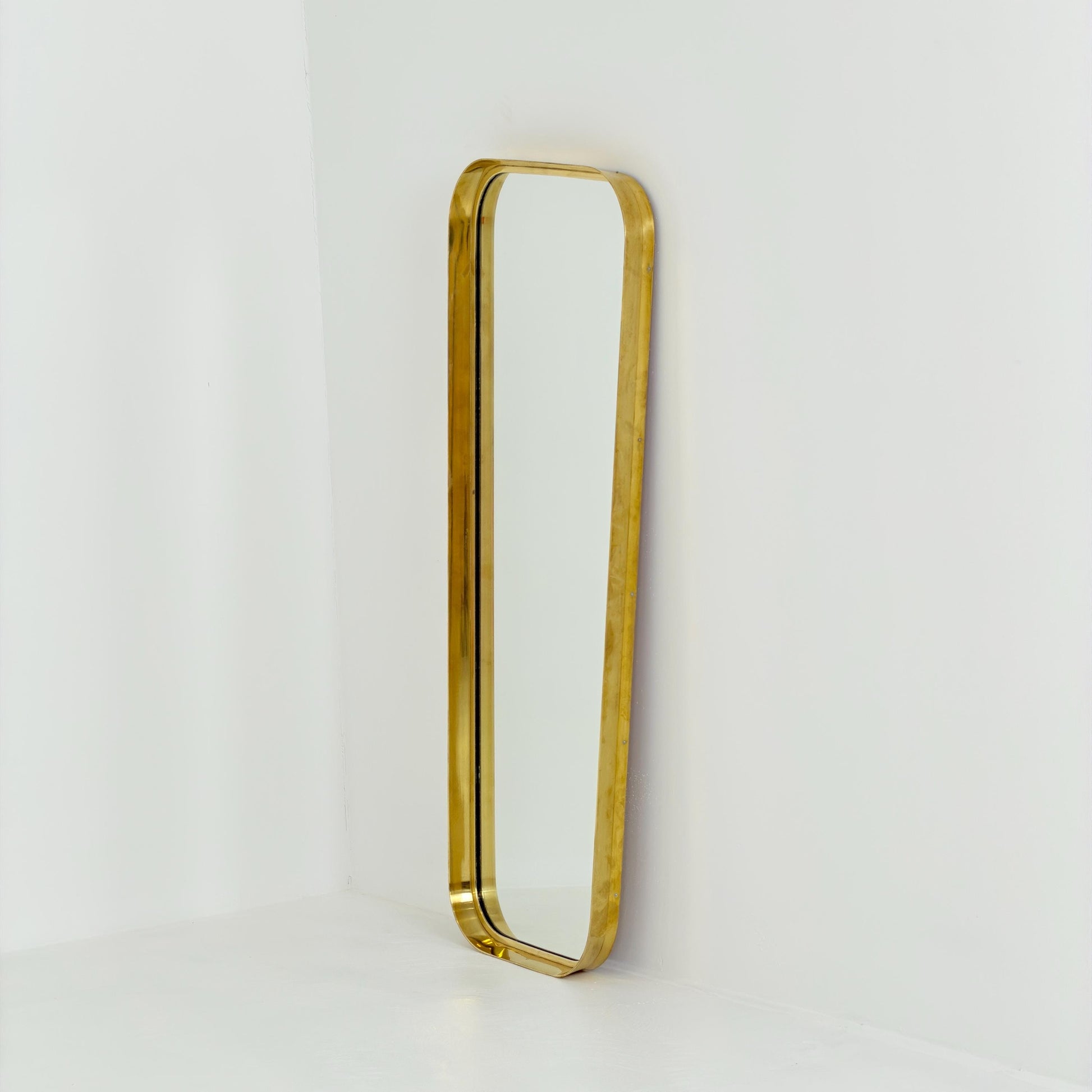 Rare large Mid Century Brass Mirror | by Moderna Charleroi | Belgium 1960s