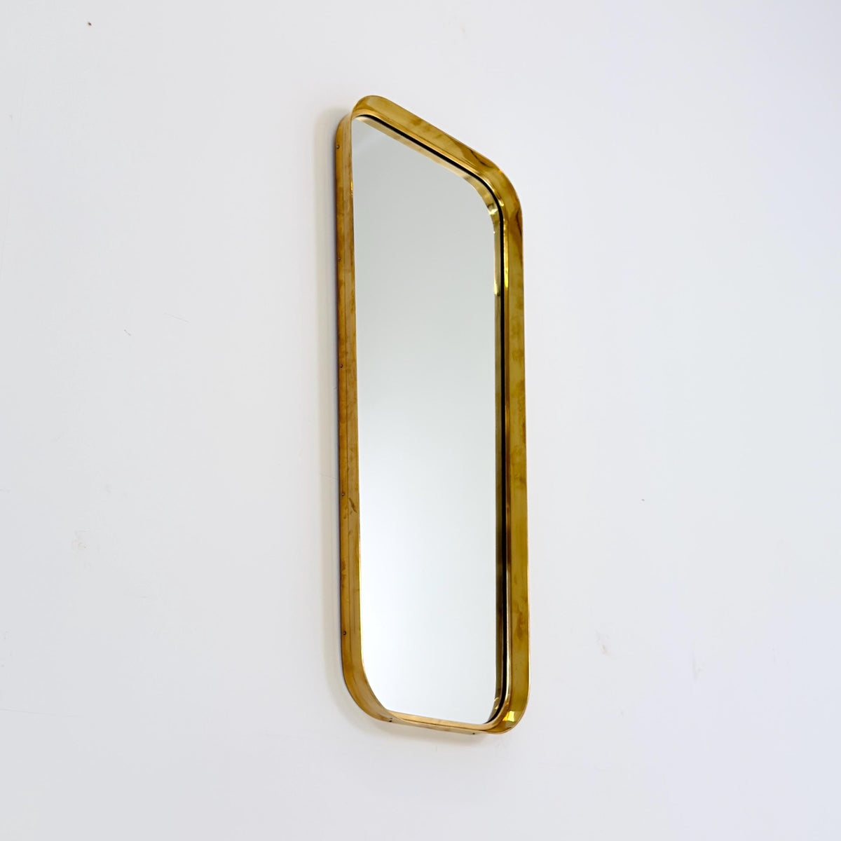 Rare large Mid Century Brass Mirror | by Moderna Charleroi | Belgium 1960s