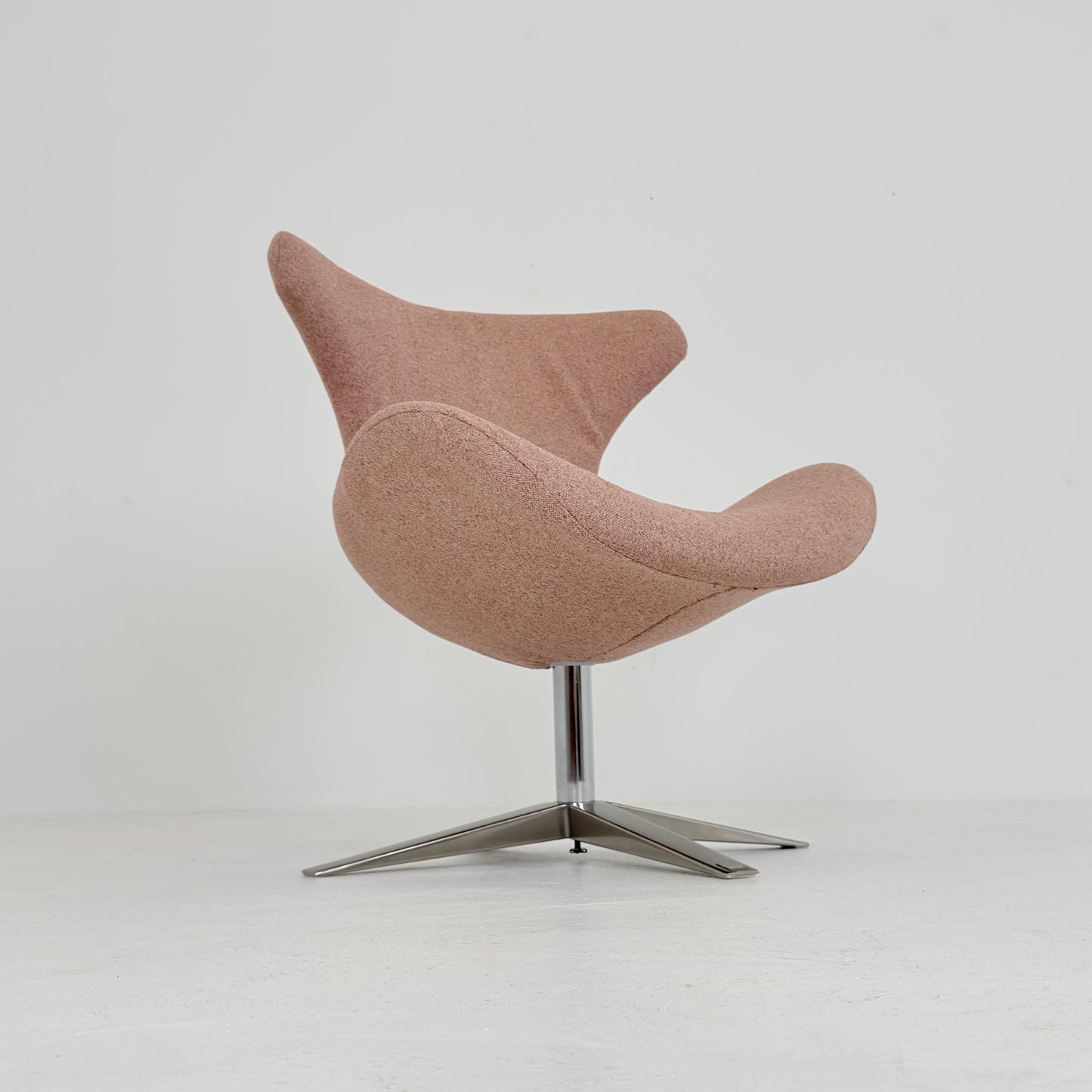 Miotto Colli Lounge Chair Sweden 2000s | Pink Retro Fabric | Chrome Swivel Armchair | Mid Century Modern Leisure Chair