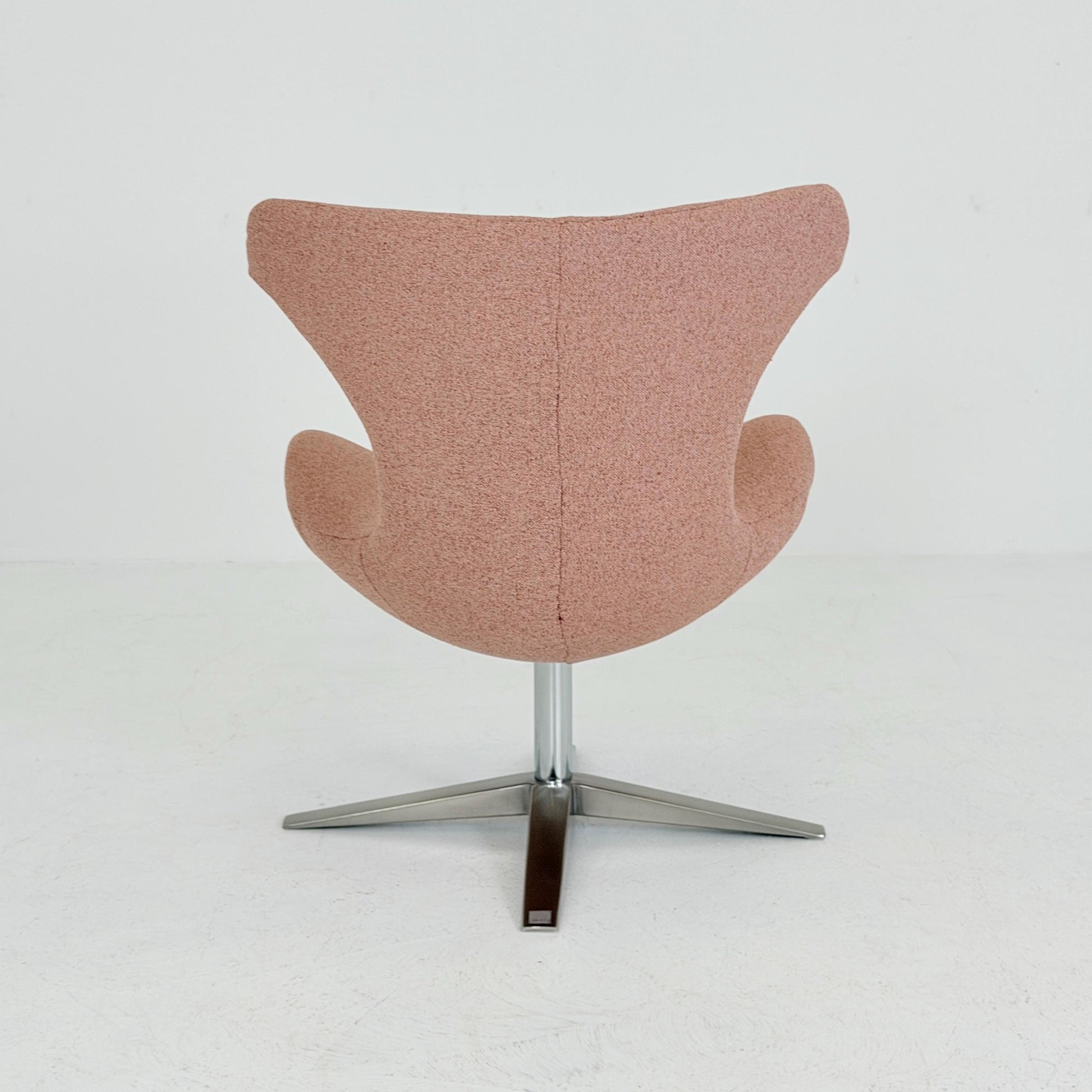 Miotto Colli Lounge Chair Sweden 2000s | Pink Retro Fabric | Chrome Swivel Armchair | Mid Century Modern Leisure Chair