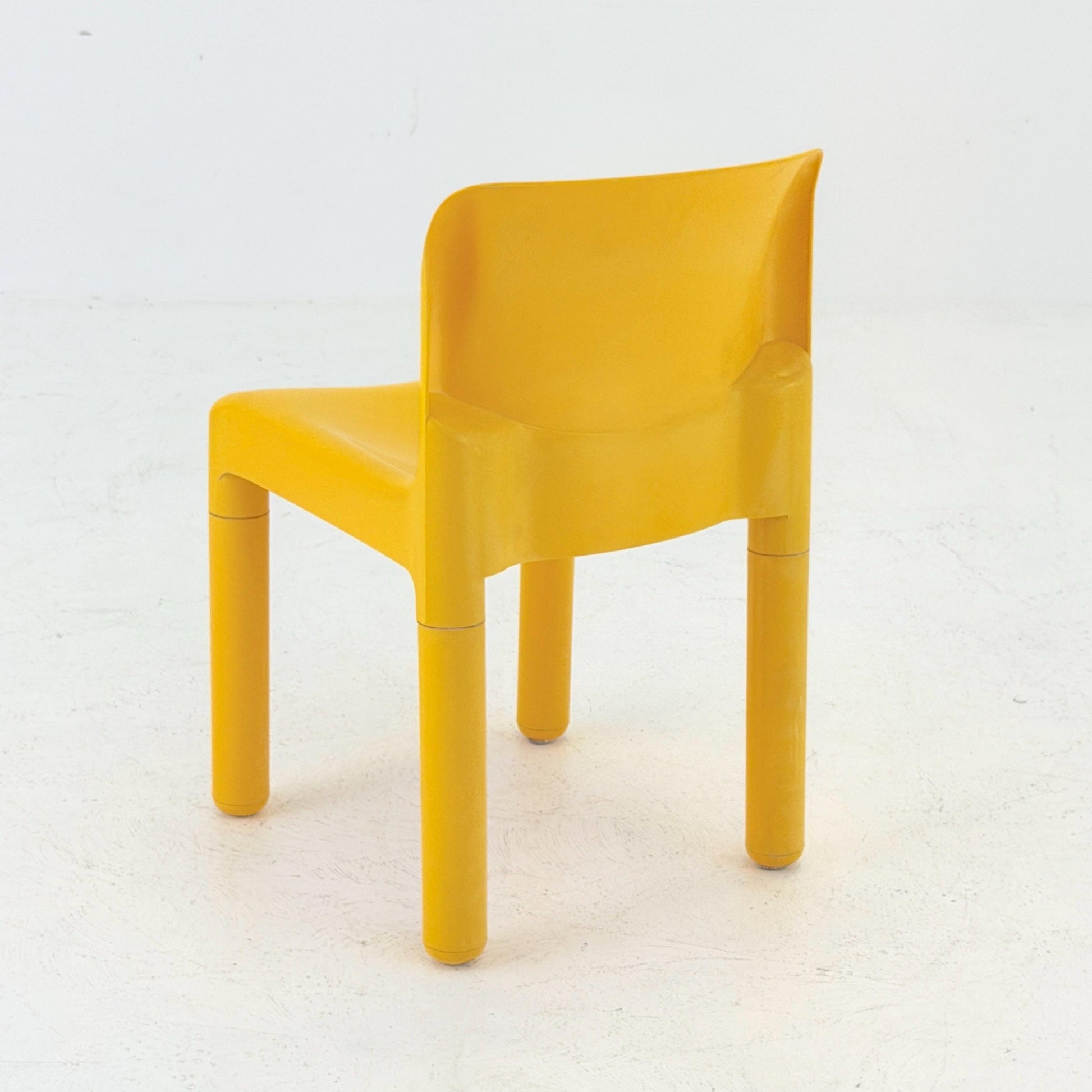 Mid century Spaceage Carlo Bartoli Roter 4875 yellow Chair for Kartell – Italy, 1970s