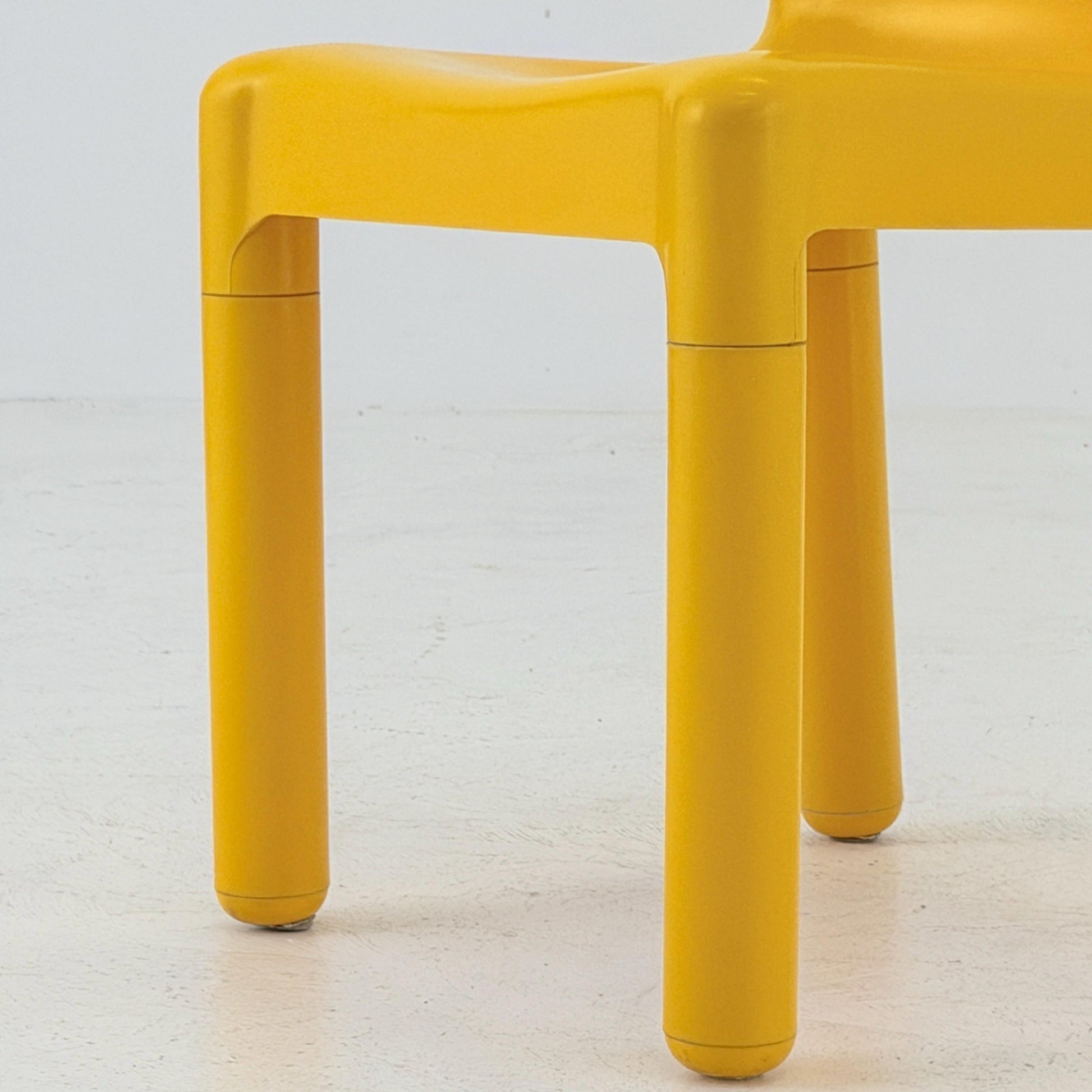 Mid century Spaceage Carlo Bartoli Roter 4875 yellow Chair for Kartell – Italy, 1970s
