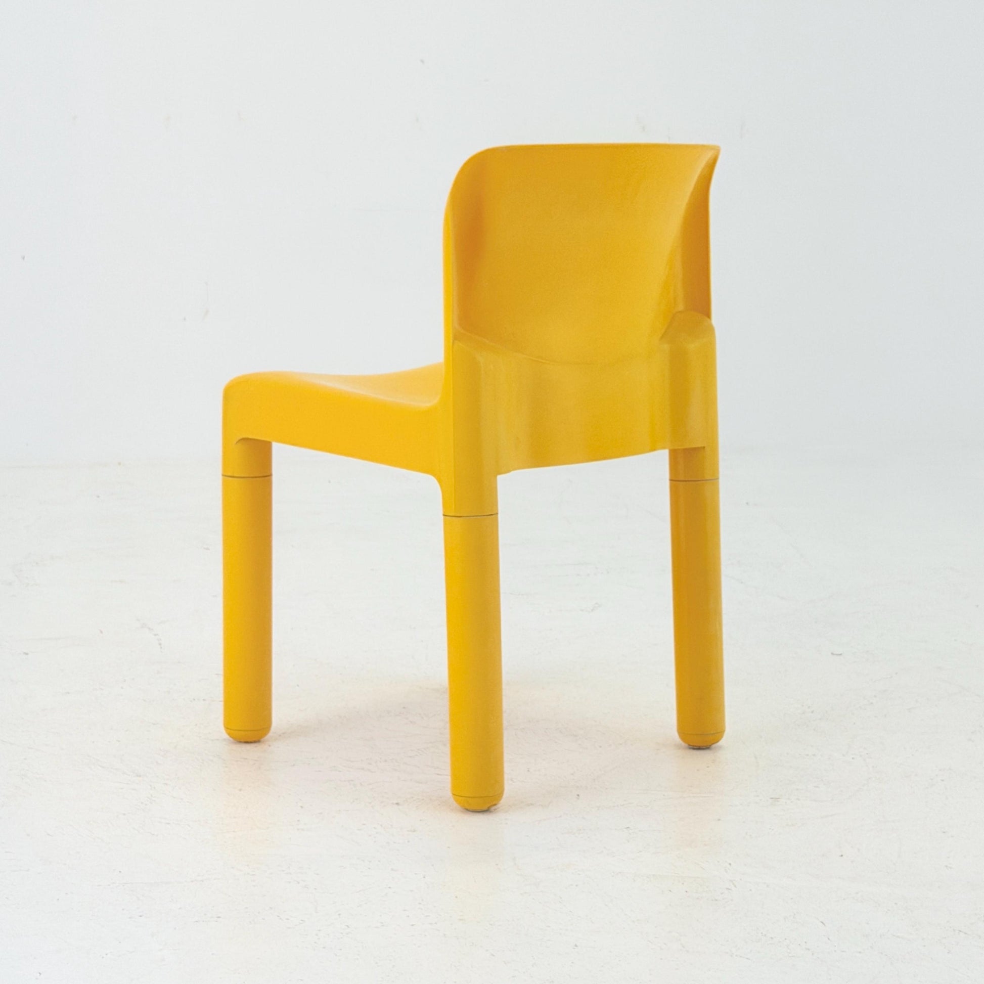 Mid century Spaceage Carlo Bartoli Roter 4875 yellow Chair for Kartell – Italy, 1970s