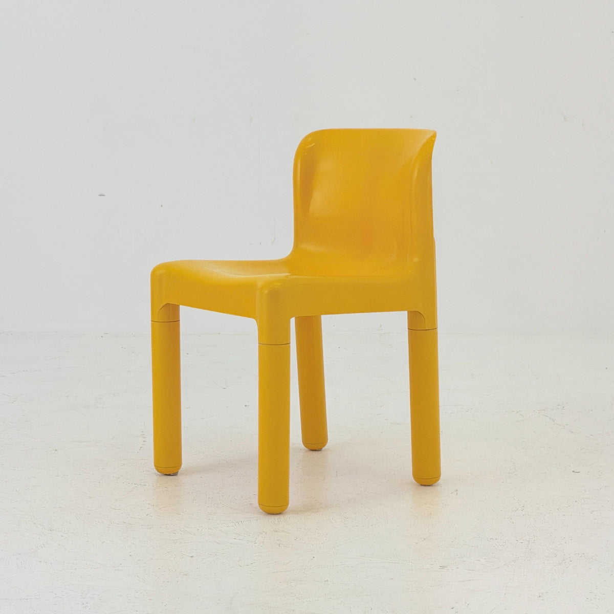 Mid century Spaceage Carlo Bartoli Roter 4875 yellow Chair for Kartell – Italy, 1970s