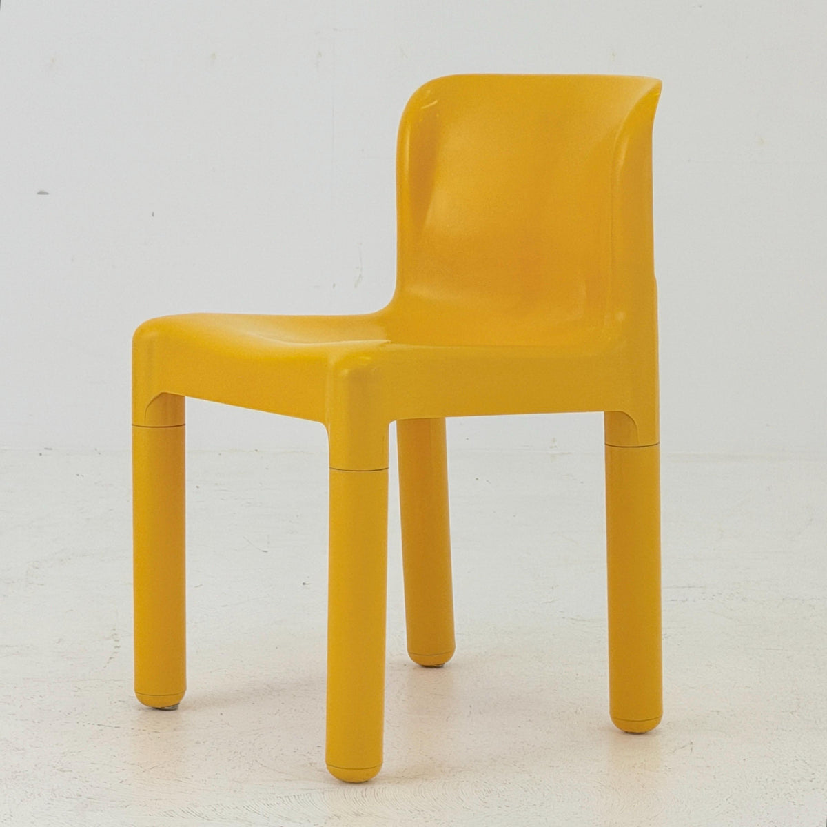 Mid century Spaceage Carlo Bartoli Roter 4875 yellow Chair for Kartell – Italy, 1970s