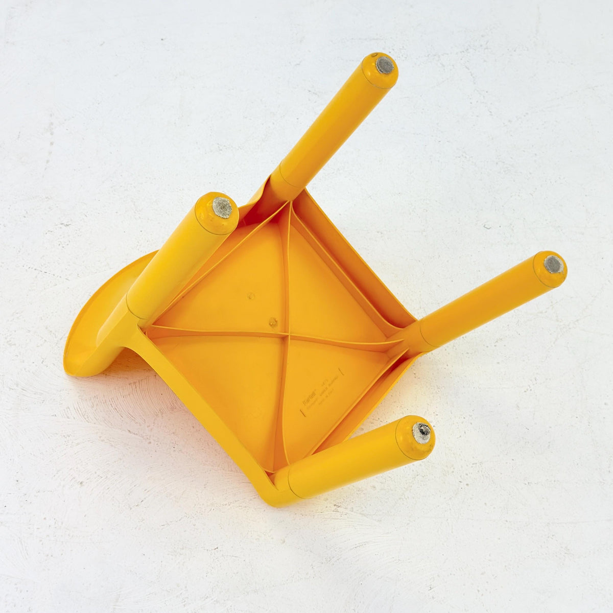 Mid century Spaceage Carlo Bartoli Roter 4875 yellow Chair for Kartell – Italy, 1970s