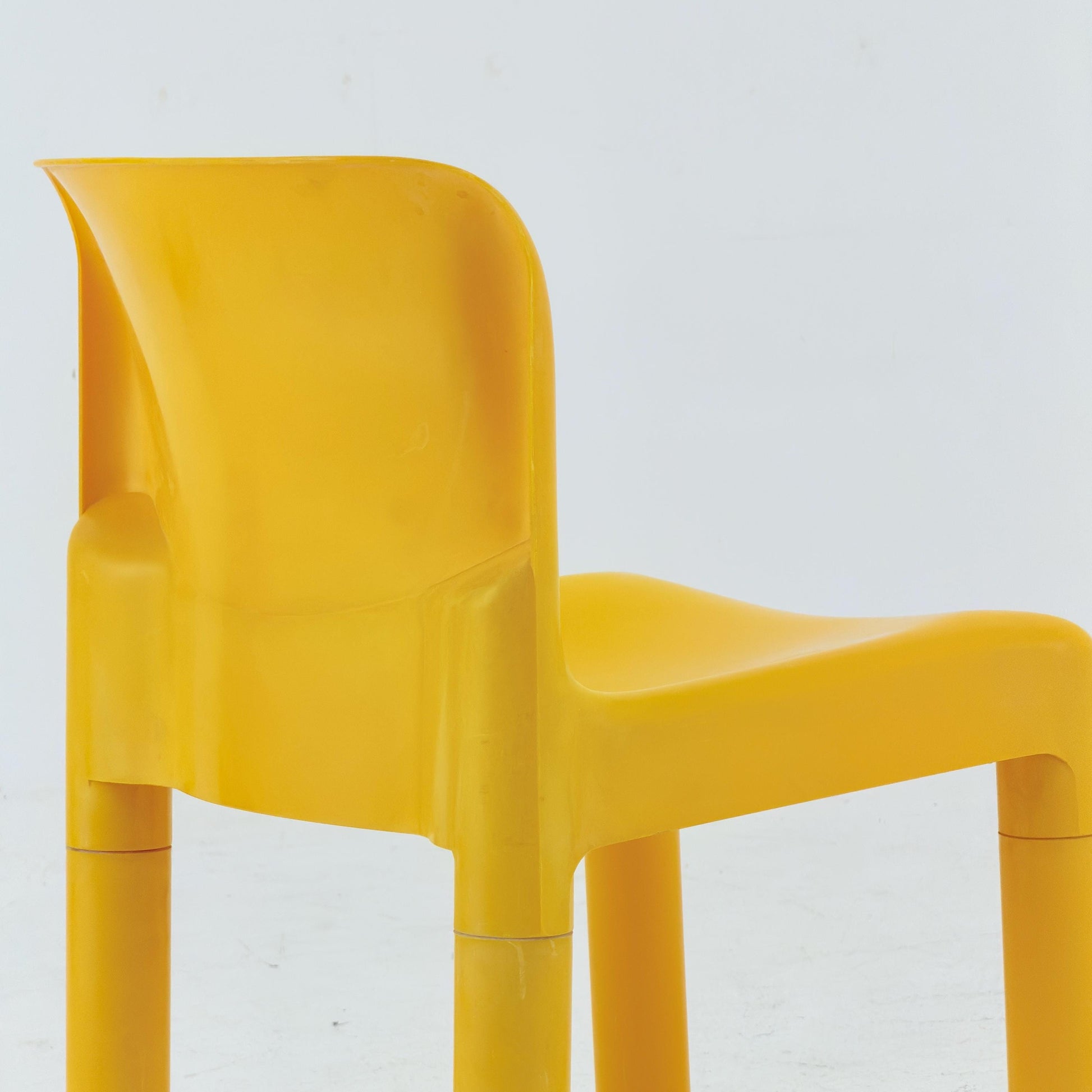 Mid century Spaceage Carlo Bartoli Roter 4875 yellow Chair for Kartell – Italy, 1970s