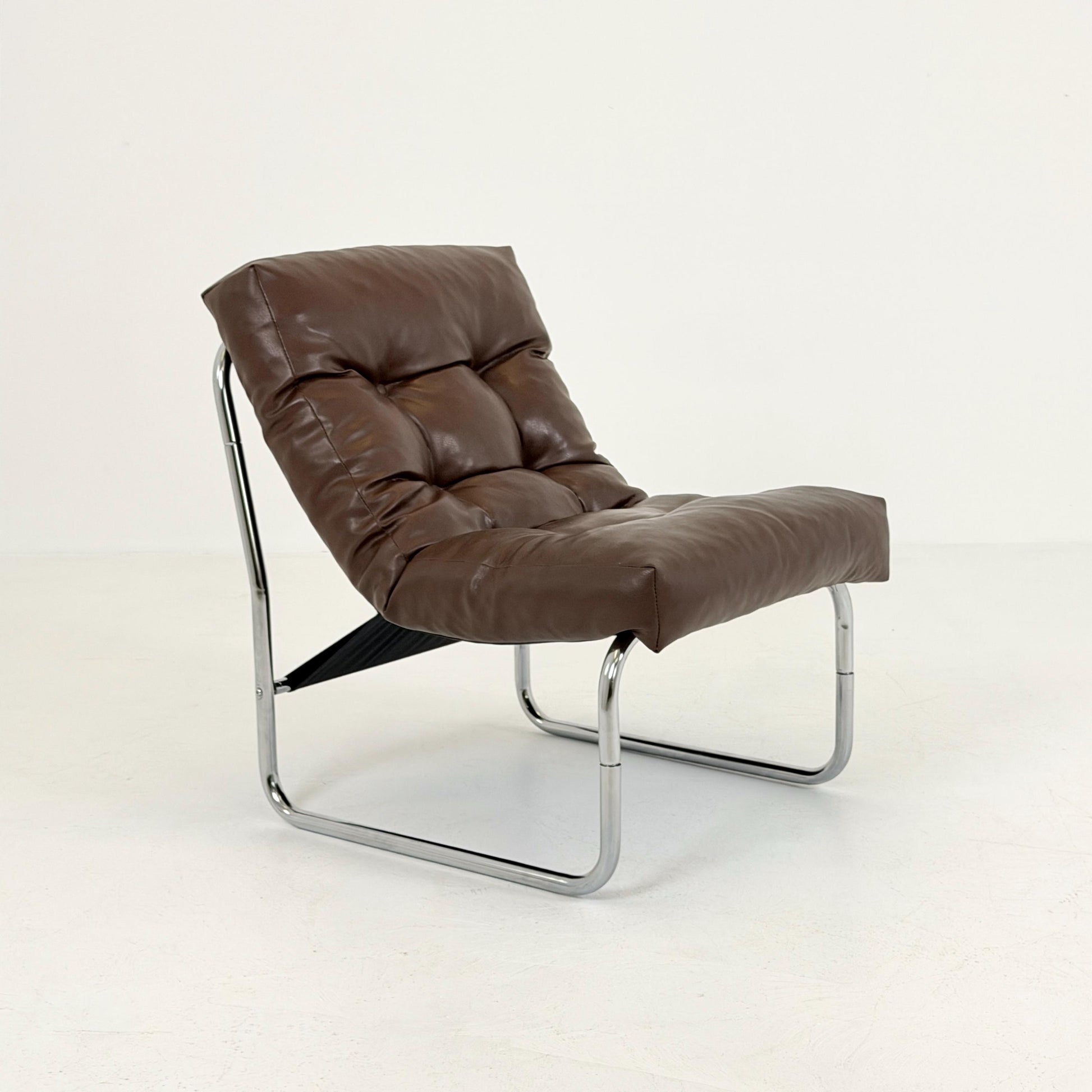 Model Pixi leather lounge chair by Gillis Lundgren for Ikea, 1970s