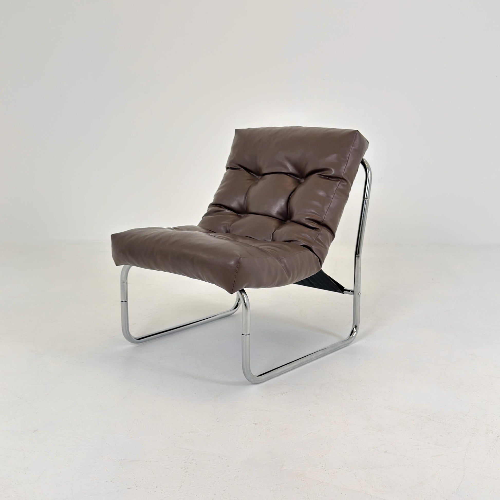 Model Pixi leather lounge chair by Gillis Lundgren for Ikea, 1970s
