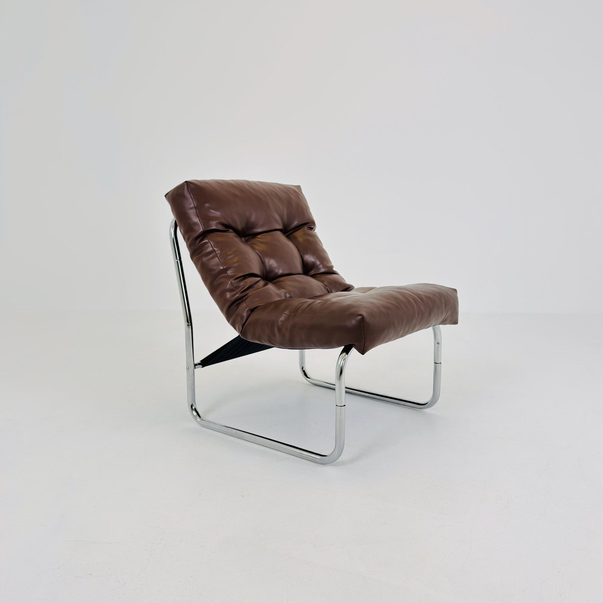 Model Pixi leather lounge chair by Gillis Lundgren for Ikea, 1970s