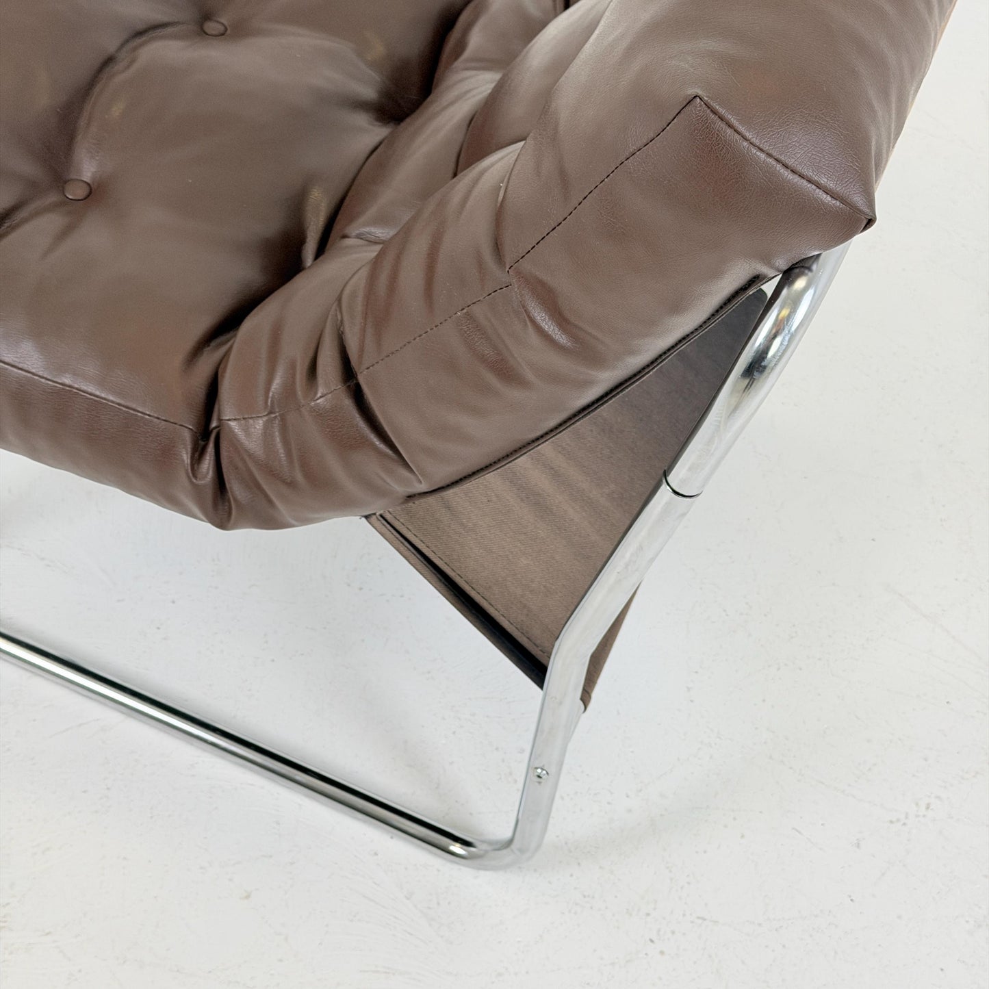 Model Pixi leather lounge chair by Gillis Lundgren for Ikea, 1970s