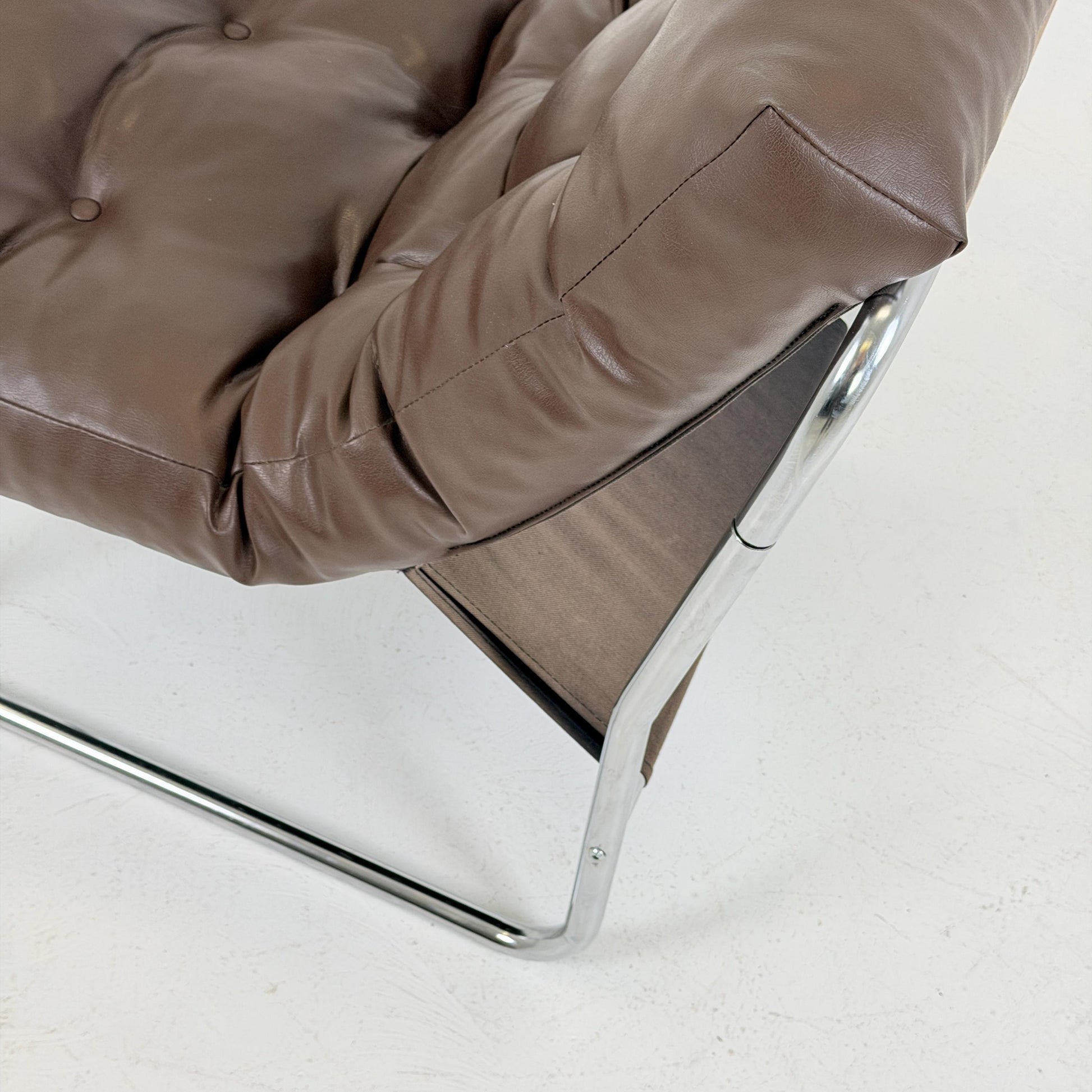 Model Pixi leather lounge chair by Gillis Lundgren for Ikea, 1970s