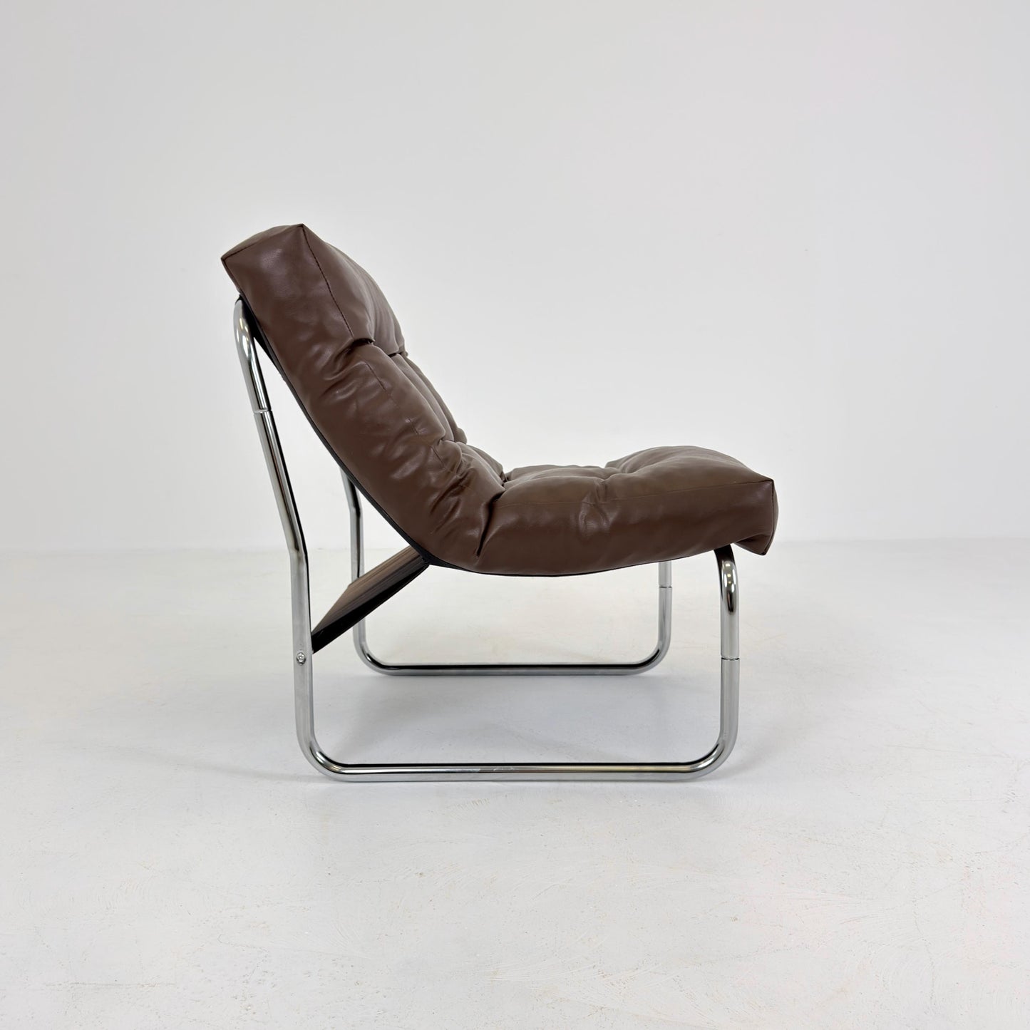 Model Pixi leather lounge chair by Gillis Lundgren for Ikea, 1970s