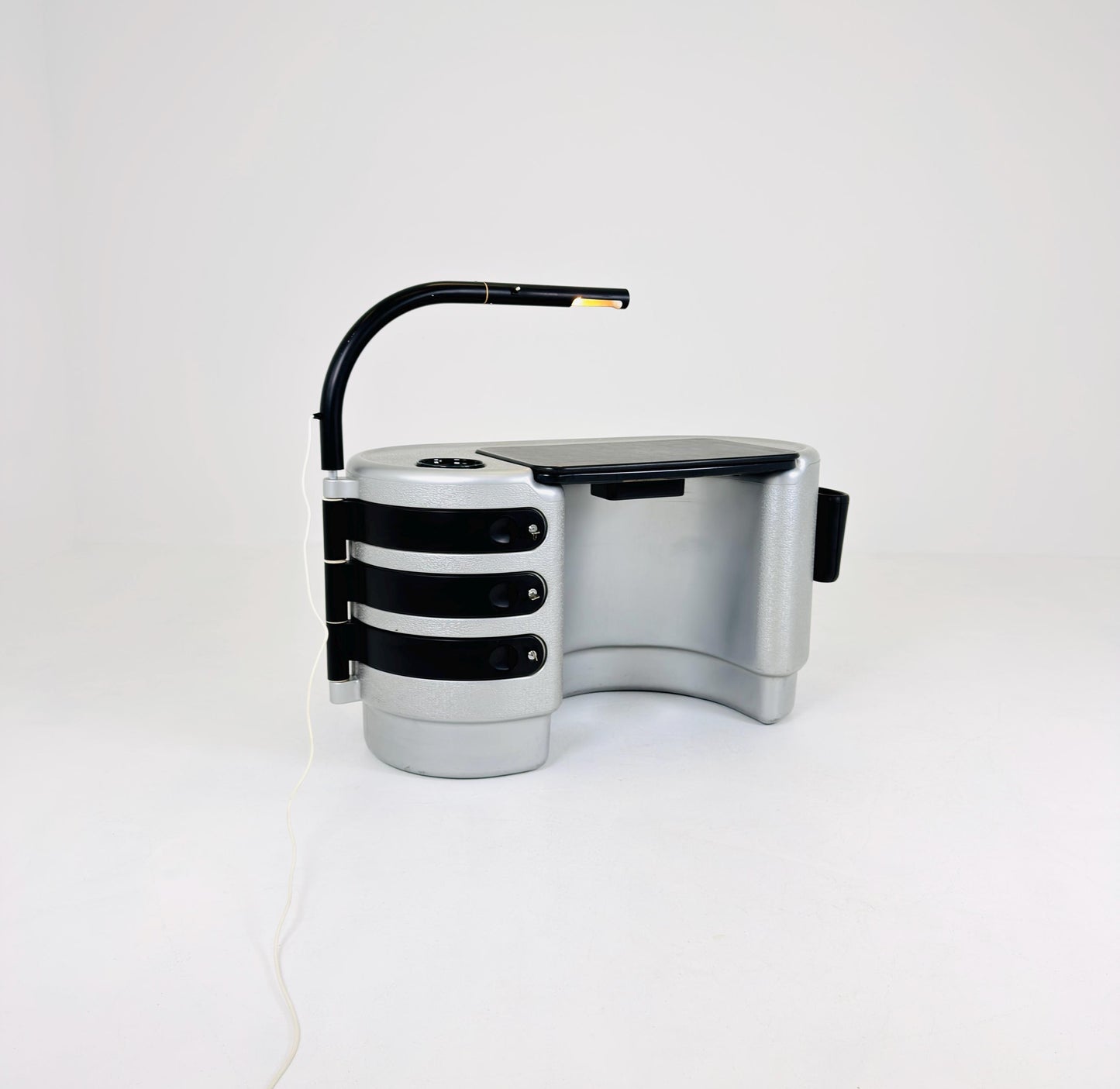 Mid century Spaceage "Hadi" Silver Grey Novodur Polyurethane Executive Desk by Ernest Igl for Bayer AG 1970s Germany