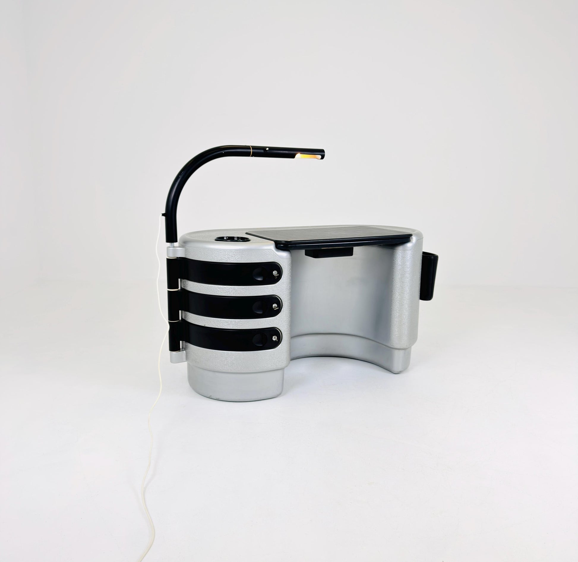 Mid century Spaceage "Hadi" Silver Grey Novodur Polyurethane Executive Desk by Ernest Igl for Bayer AG 1970s Germany