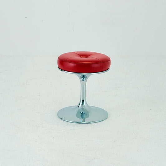 Mid Century Space Age Chrome Tulip Stool by Johanson Design Sweden 1970S
