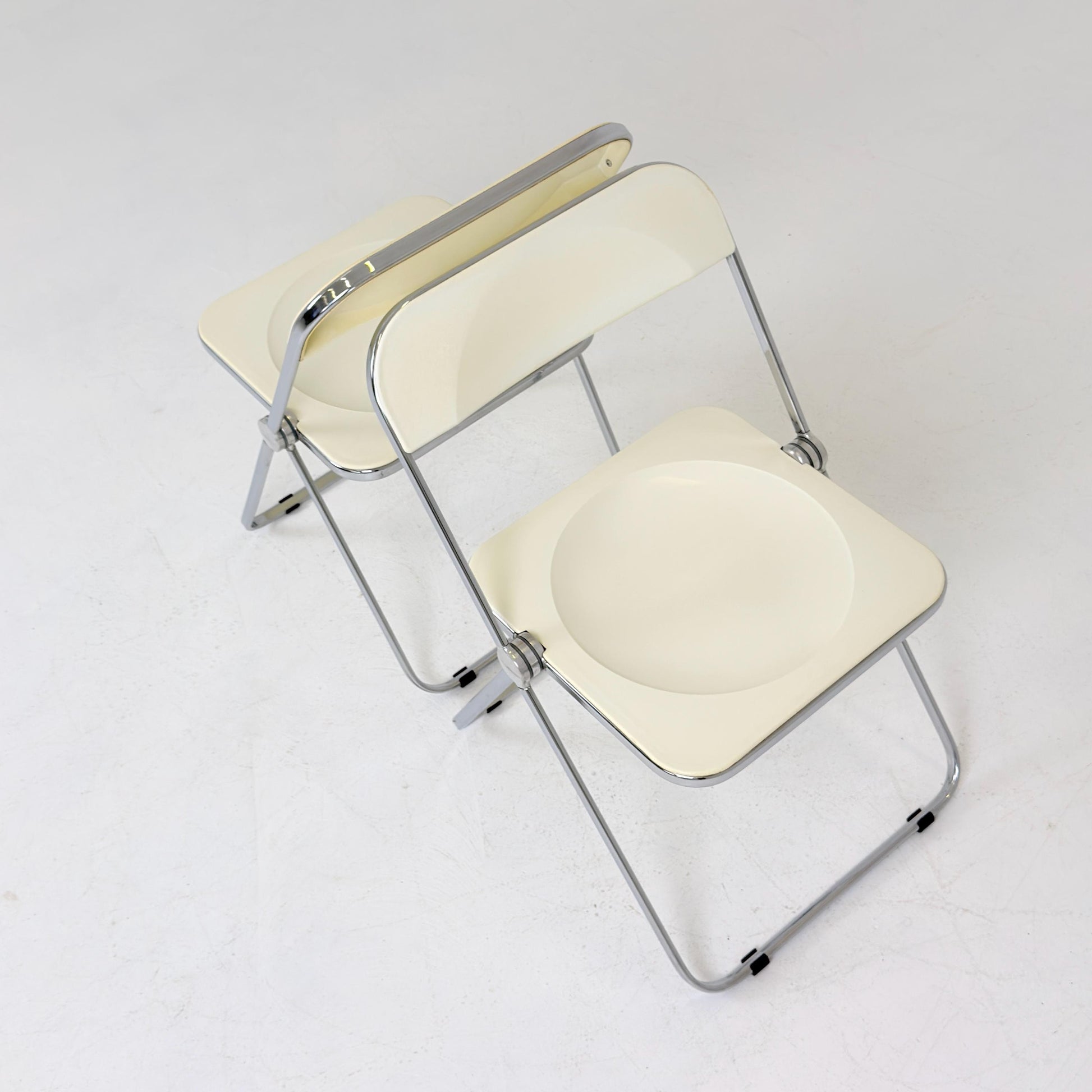 Set of 2 vintage Italian Plia Folding Chairs by Giancarlo Piretti for Castelli, 1970s