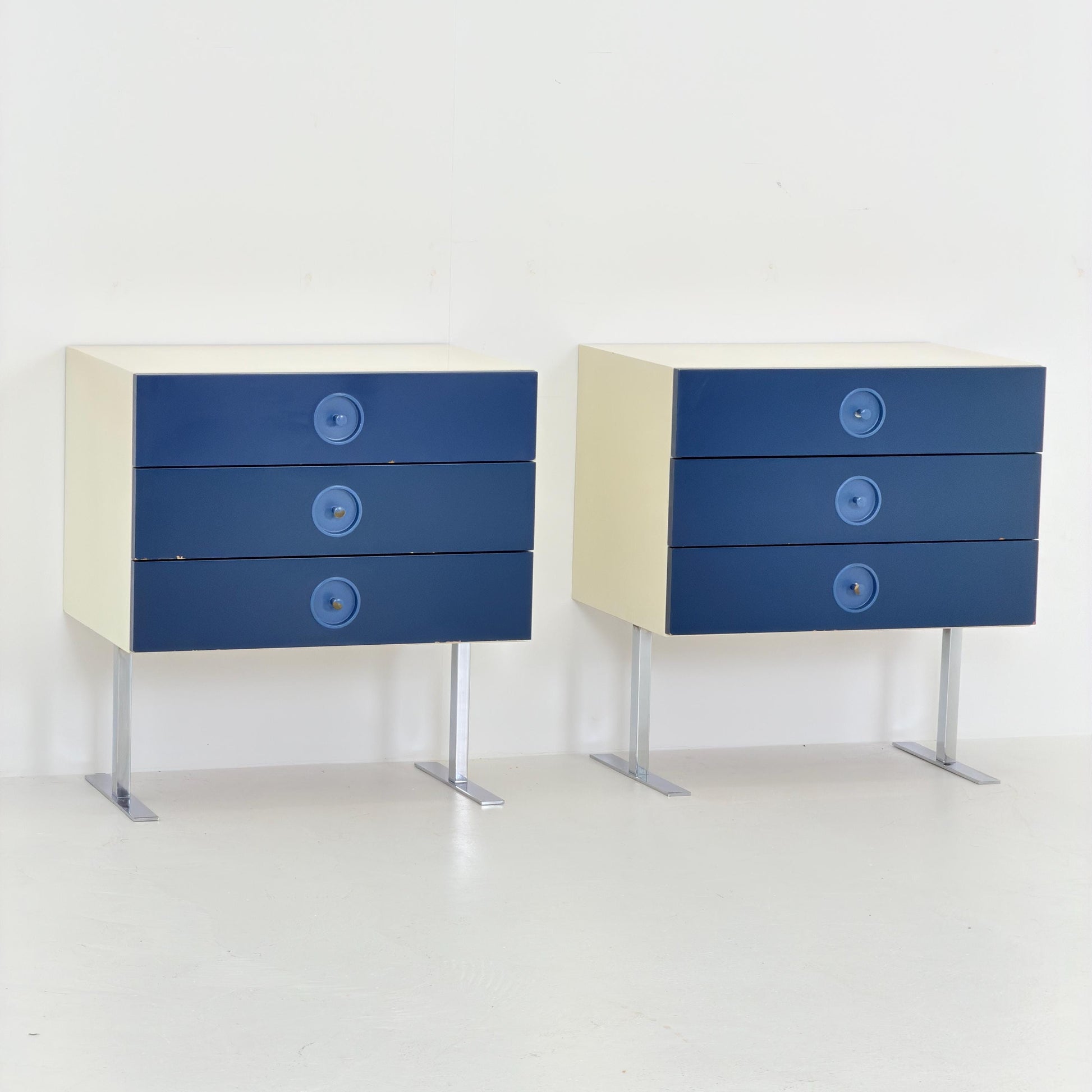 Set of 2 Mid Century Space Age Nightstands by Elco Germany 1970s