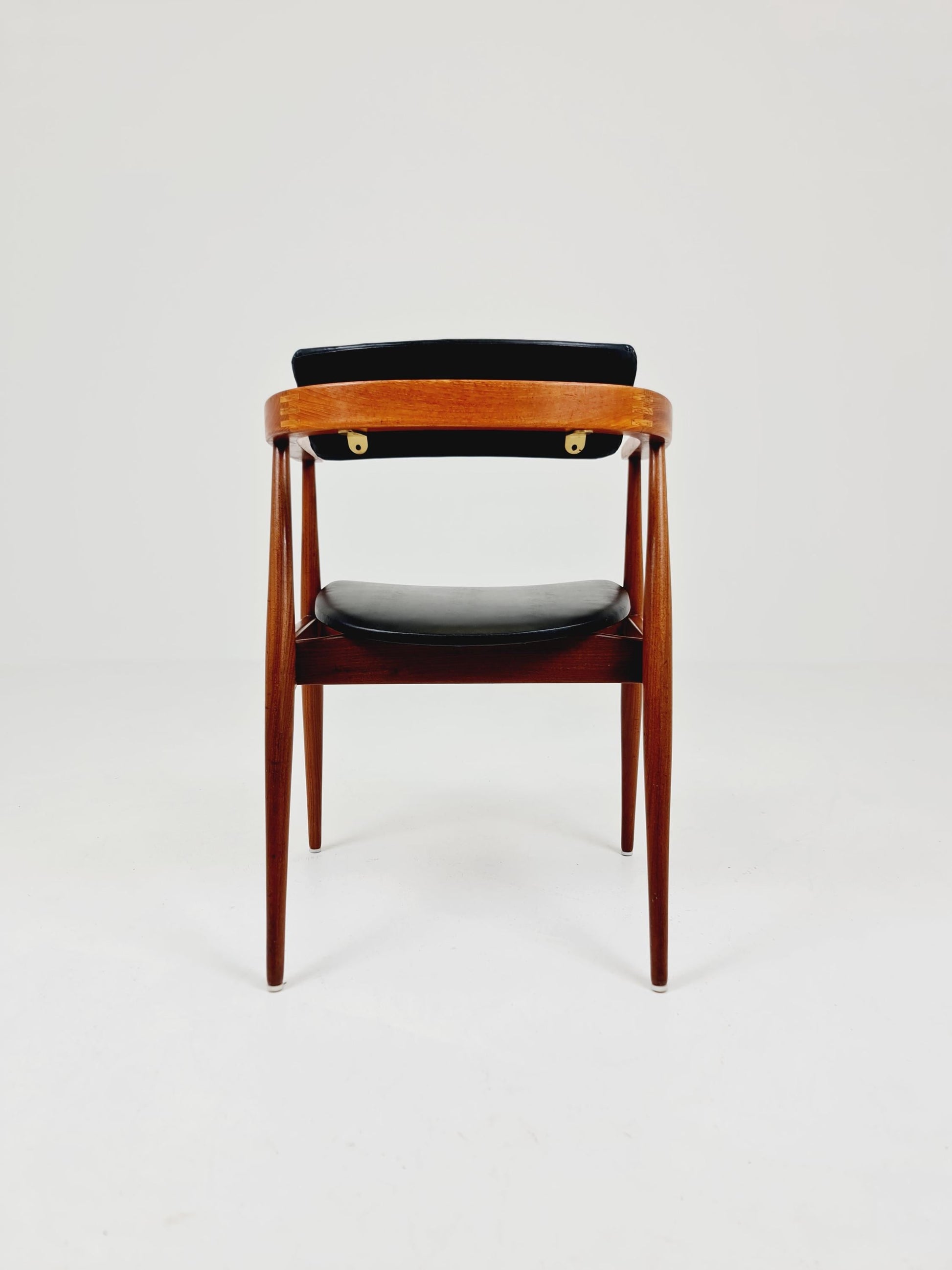 Mid Century German Teak & leather chair by Lübke , 1960s