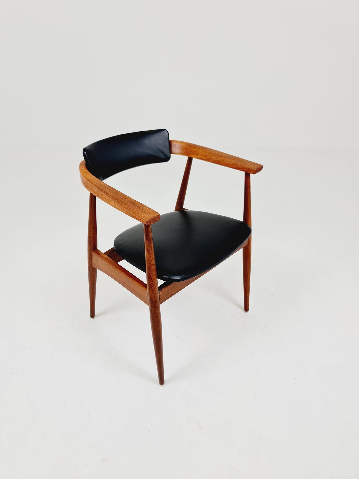 Mid Century German Teak & leather chair by Lübke , 1960s