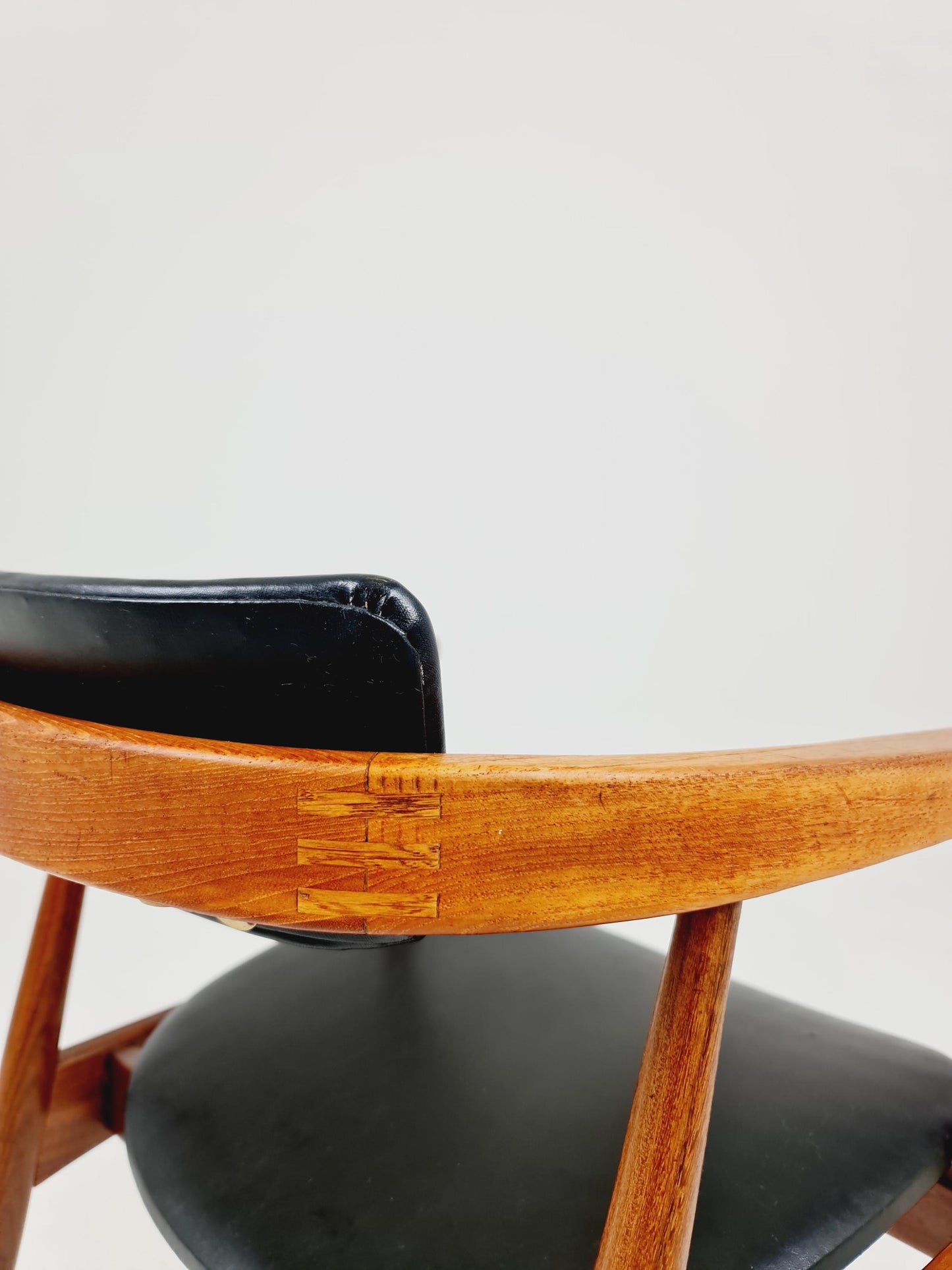 Mid Century German Teak & leather chair by Lübke , 1960s