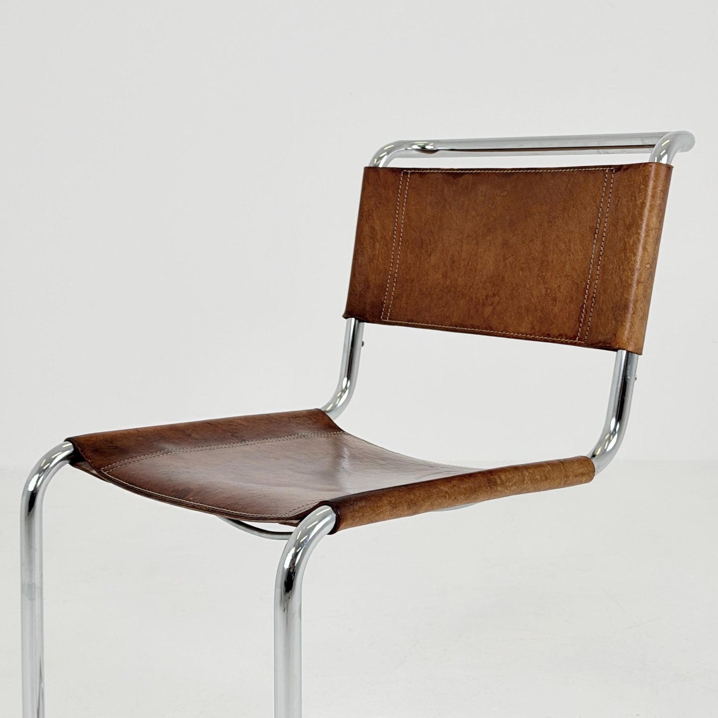 Mid century S33 cognac Cantilever Chair by Mart Stam – Italy 1980s
