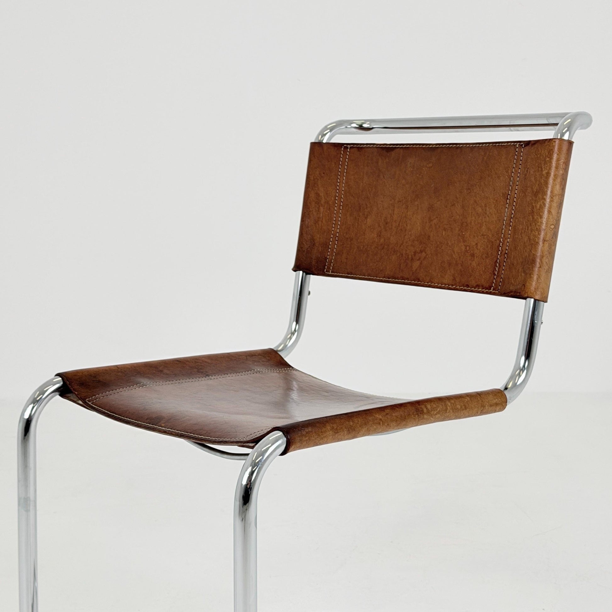 Mid century S33 cognac Cantilever Chair by Mart Stam – Italy 1980s
