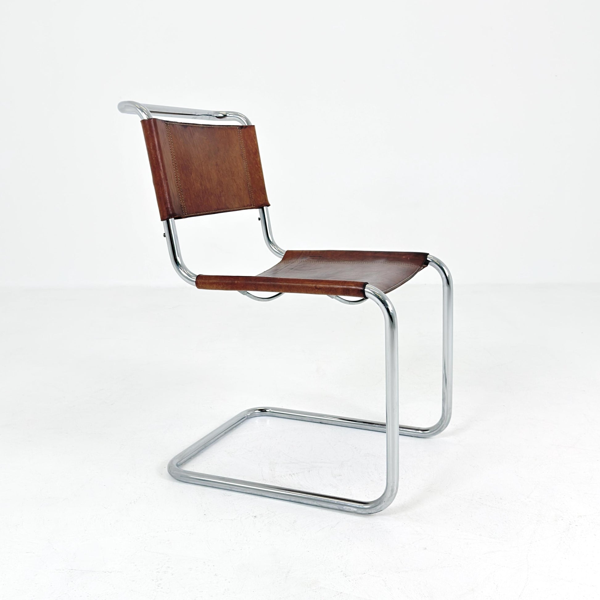 Mid century S33 cognac Cantilever Chair by Mart Stam – Italy 1980s