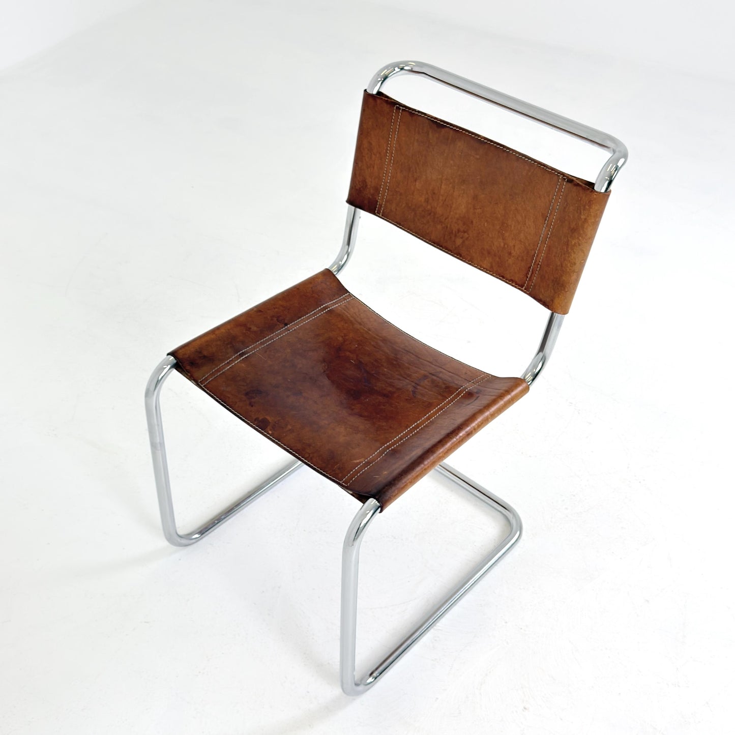 Mid century S33 cognac Cantilever Chair by Mart Stam – Italy 1980s