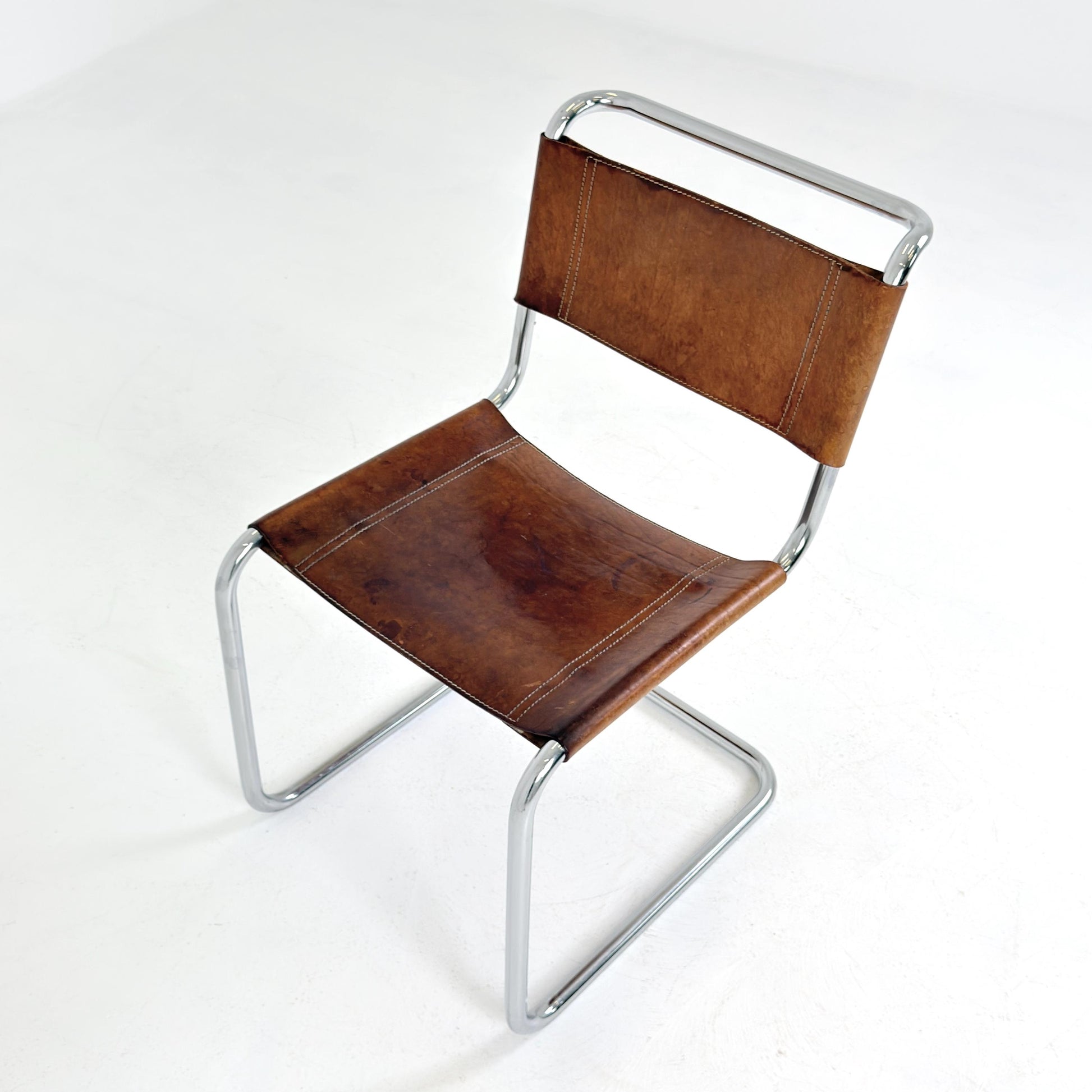 Mid century S33 cognac Cantilever Chair by Mart Stam – Italy 1980s