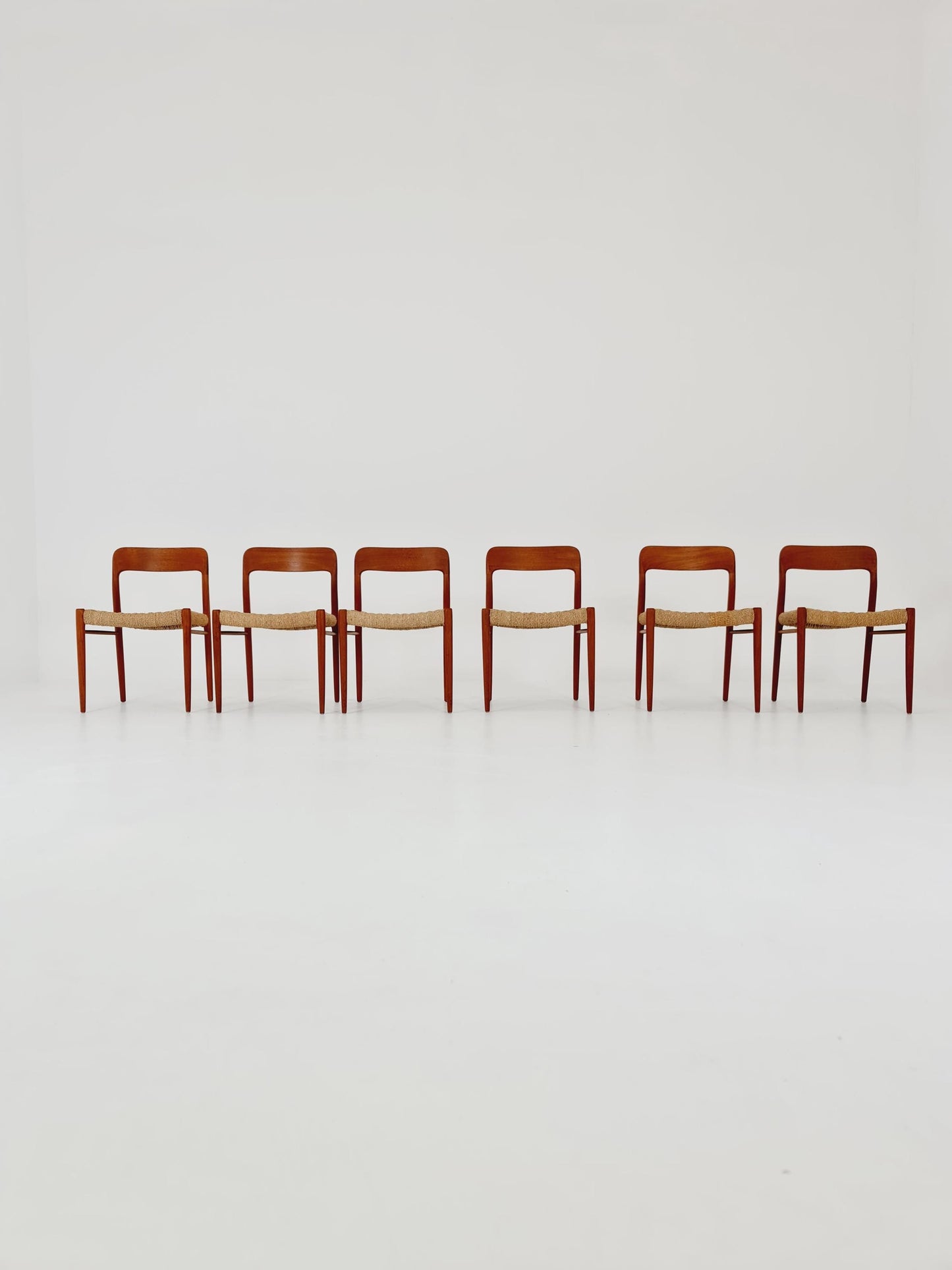 MidCentury Danish teak Dining Chairs Niels O.Moller, 1960s Modell 75 ,Set of 6