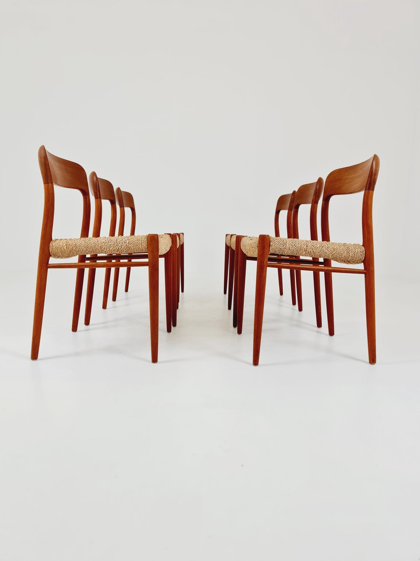 MidCentury Danish teak Dining Chairs Niels O.Moller, 1960s Modell 75 ,Set of 6
