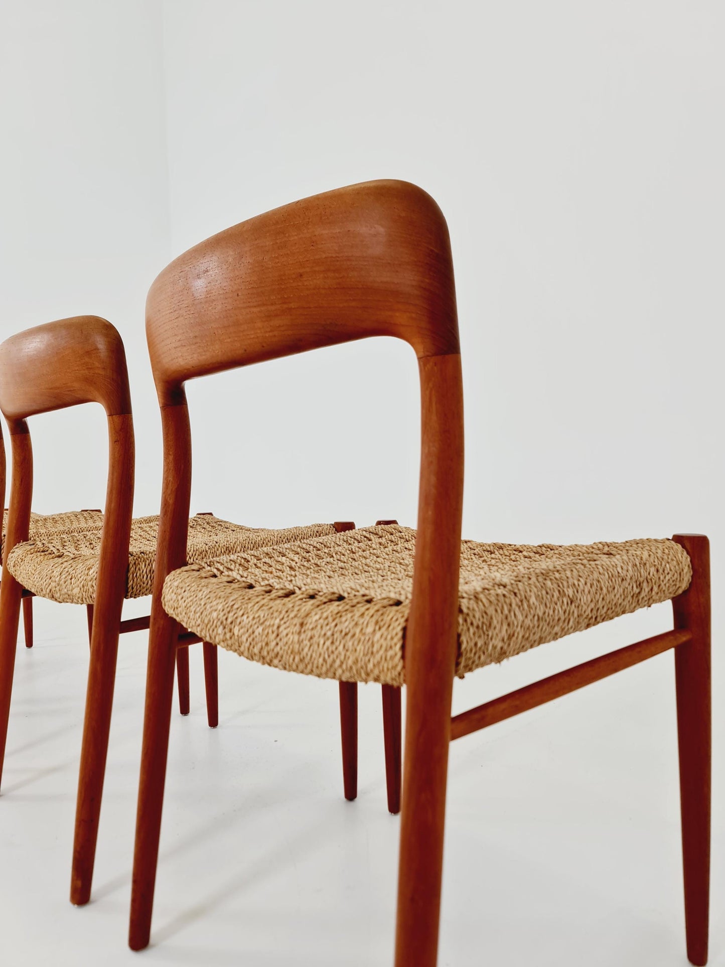 MidCentury Danish teak Dining Chairs Niels O.Moller, 1960s Modell 75 ,Set of 6