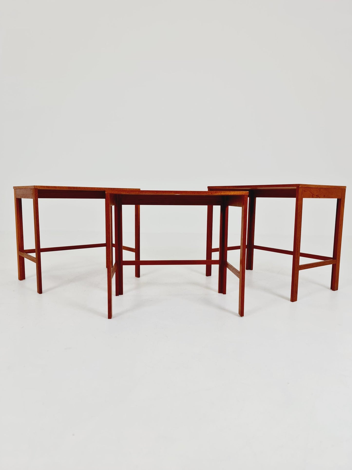 Midcentury Danish teak Nesting Tables by Peter Hvidt & Orla Mölgaard for Cado , 3 Set 1960s