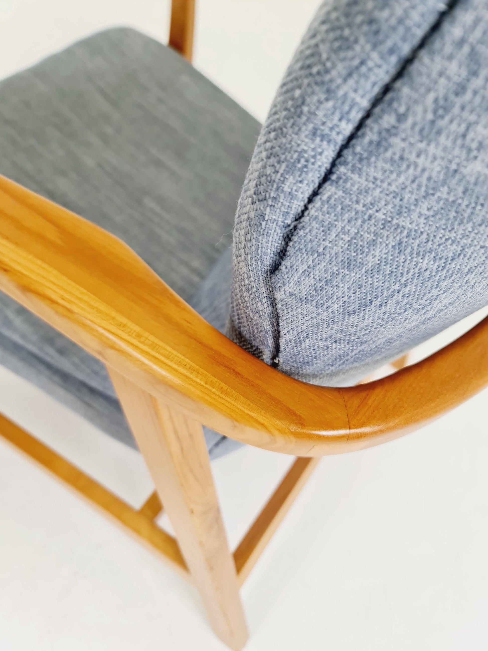 Mid century Ash wood easy lounge chairs , Set of 2, 1960s