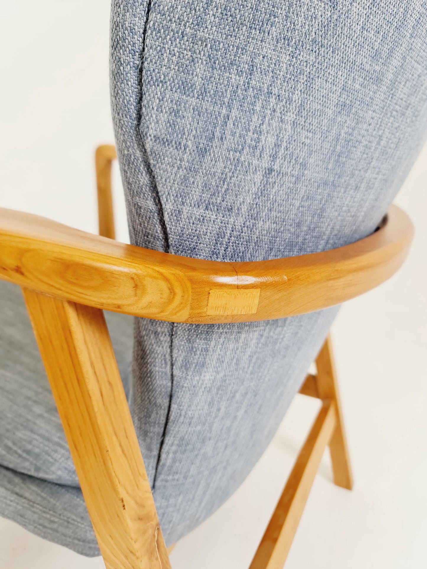 Mid century Ash wood easy lounge chairs , Set of 2, 1960s