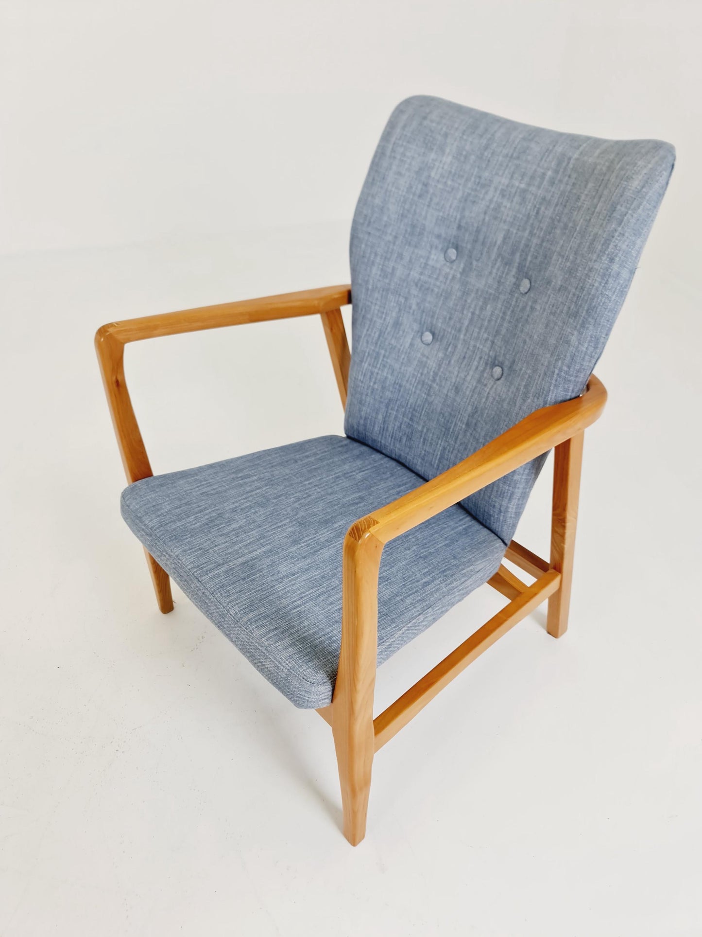 Mid century Ash wood easy lounge chairs , Set of 2, 1960s