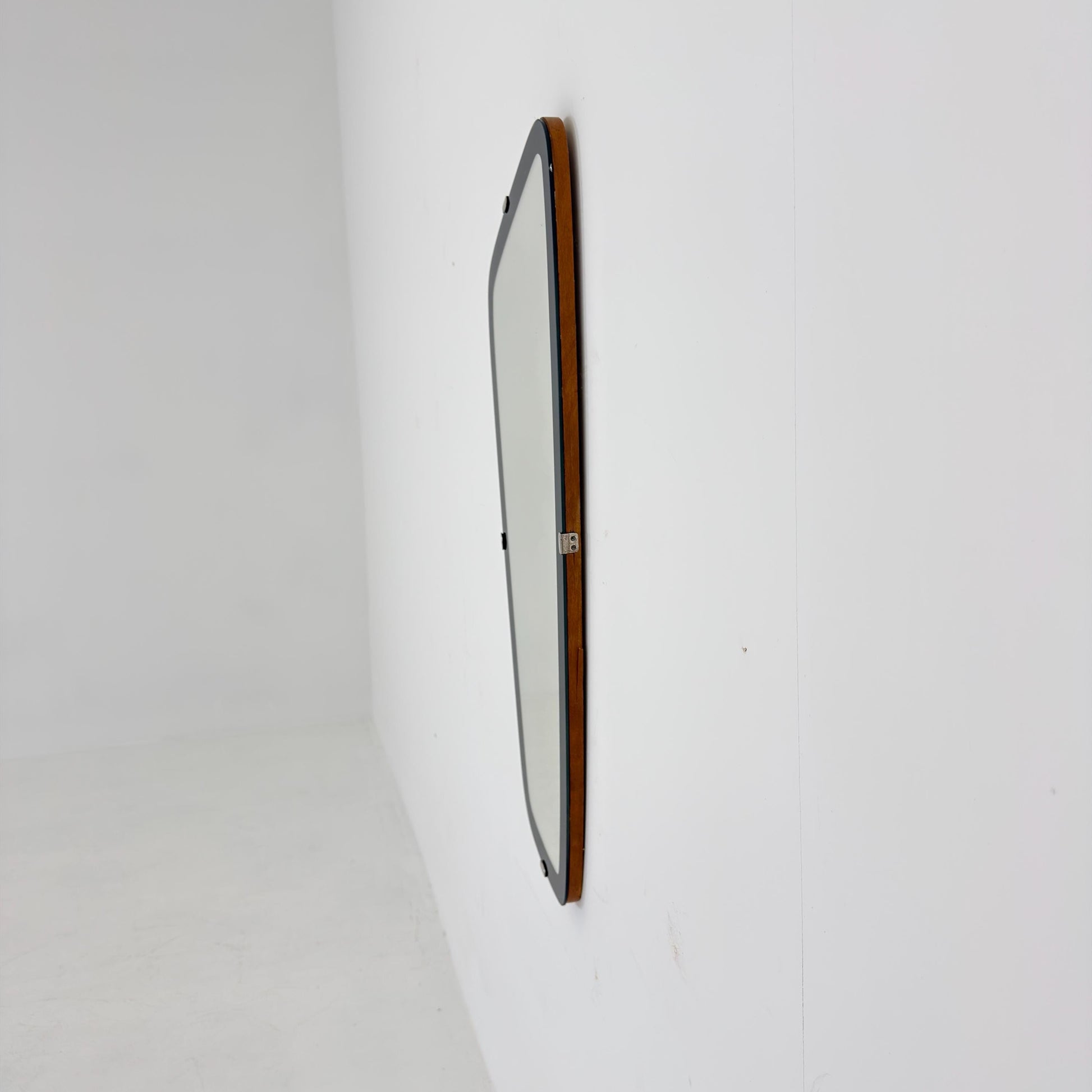 Rare Mid-Century Modern Kidney Wall Mirror – Germany, 1960s