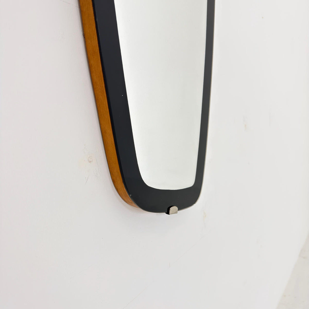 Rare Mid-Century Modern Kidney Wall Mirror – Germany, 1960s