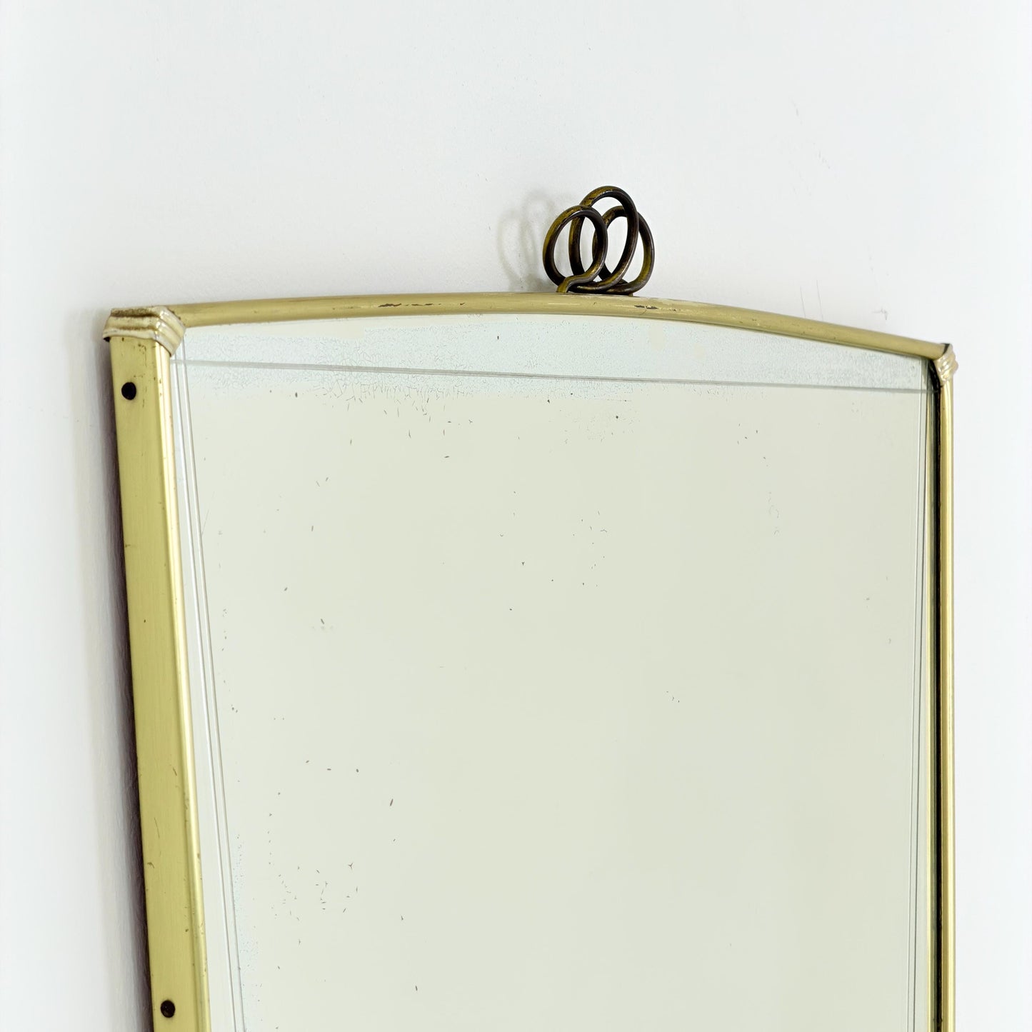Rare Mid-Century Modern brass crown Wall Mirror – Germany, 1960s