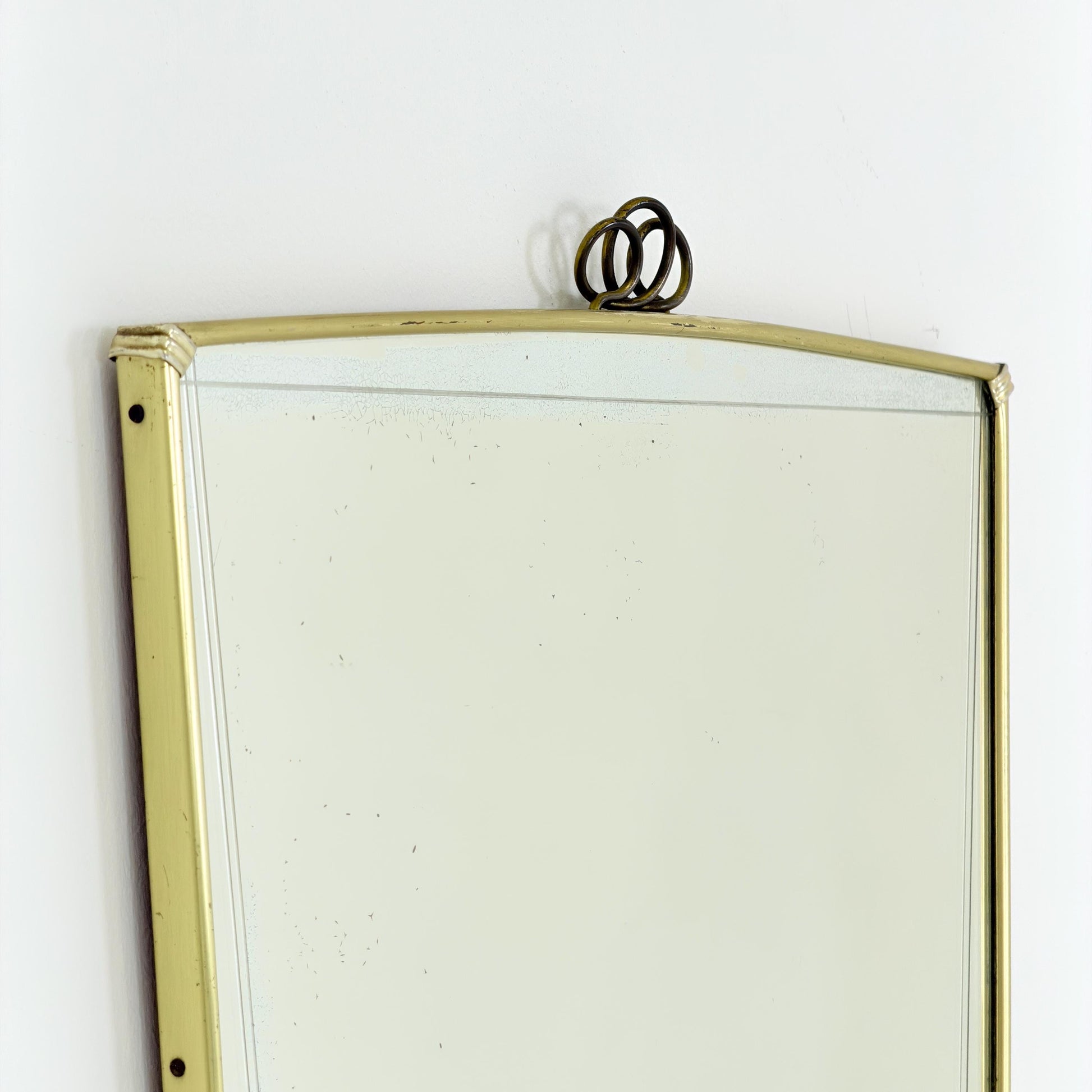 Rare Mid-Century Modern brass crown Wall Mirror – Germany, 1960s