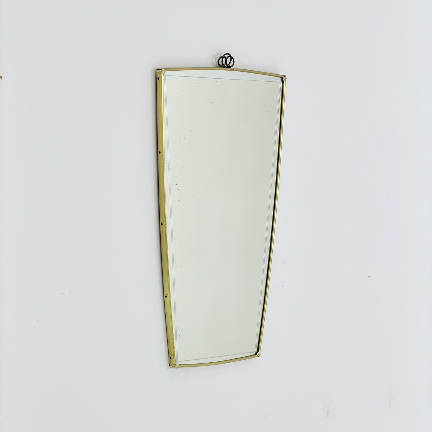 Rare Mid-Century Modern brass crown Wall Mirror – Germany, 1960s