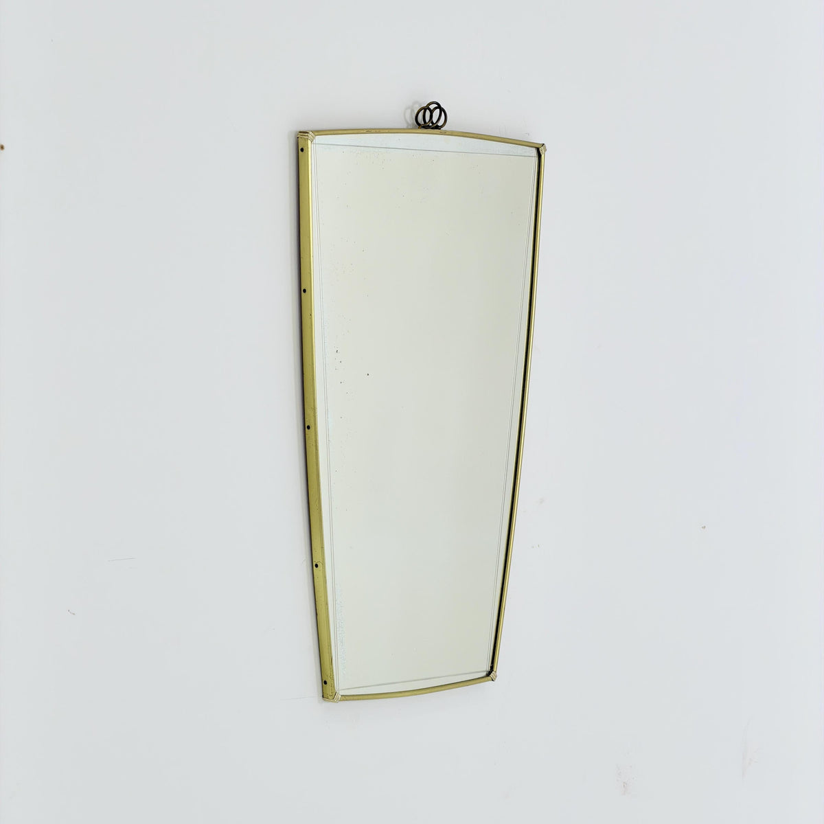 Rare Mid-Century Modern brass crown Wall Mirror – Germany, 1960s