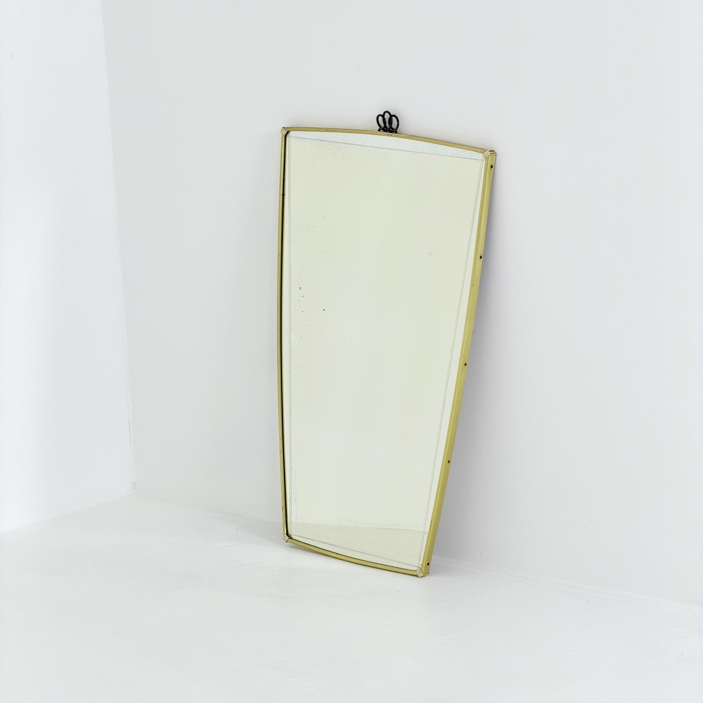 Rare Mid-Century Modern brass crown Wall Mirror – Germany, 1960s