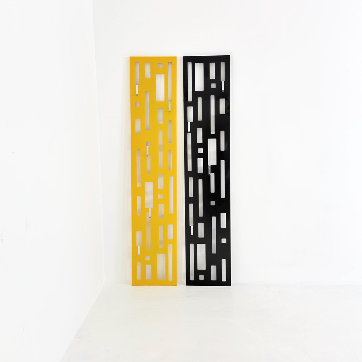 Set of 2 Pop Art Space Age Metal Wall Panels Wardrobe Hooks 1980s Germany