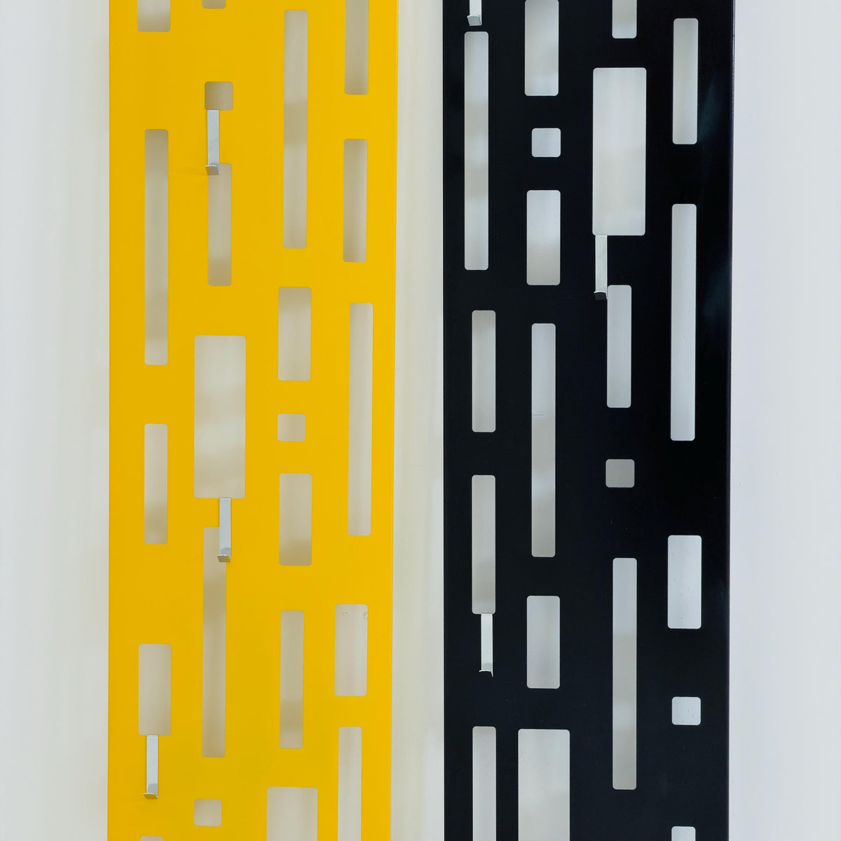 Set of 2 Pop Art Space Age Metal Wall Panels Wardrobe Hooks 1980s Germany