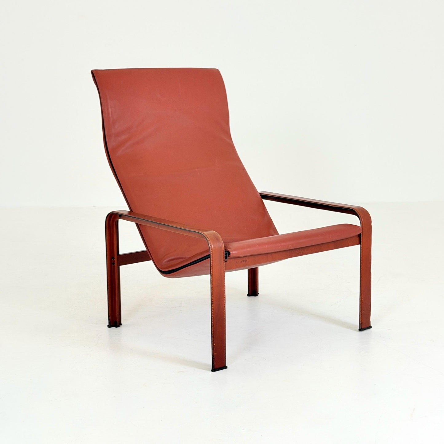 Mid century Golfo dei Poeti Lounge Chair –by Jacques Toussaint & Patrizia Angeloni, Cognac Leather Armchair for Matteo Grassi 1970s Sweden