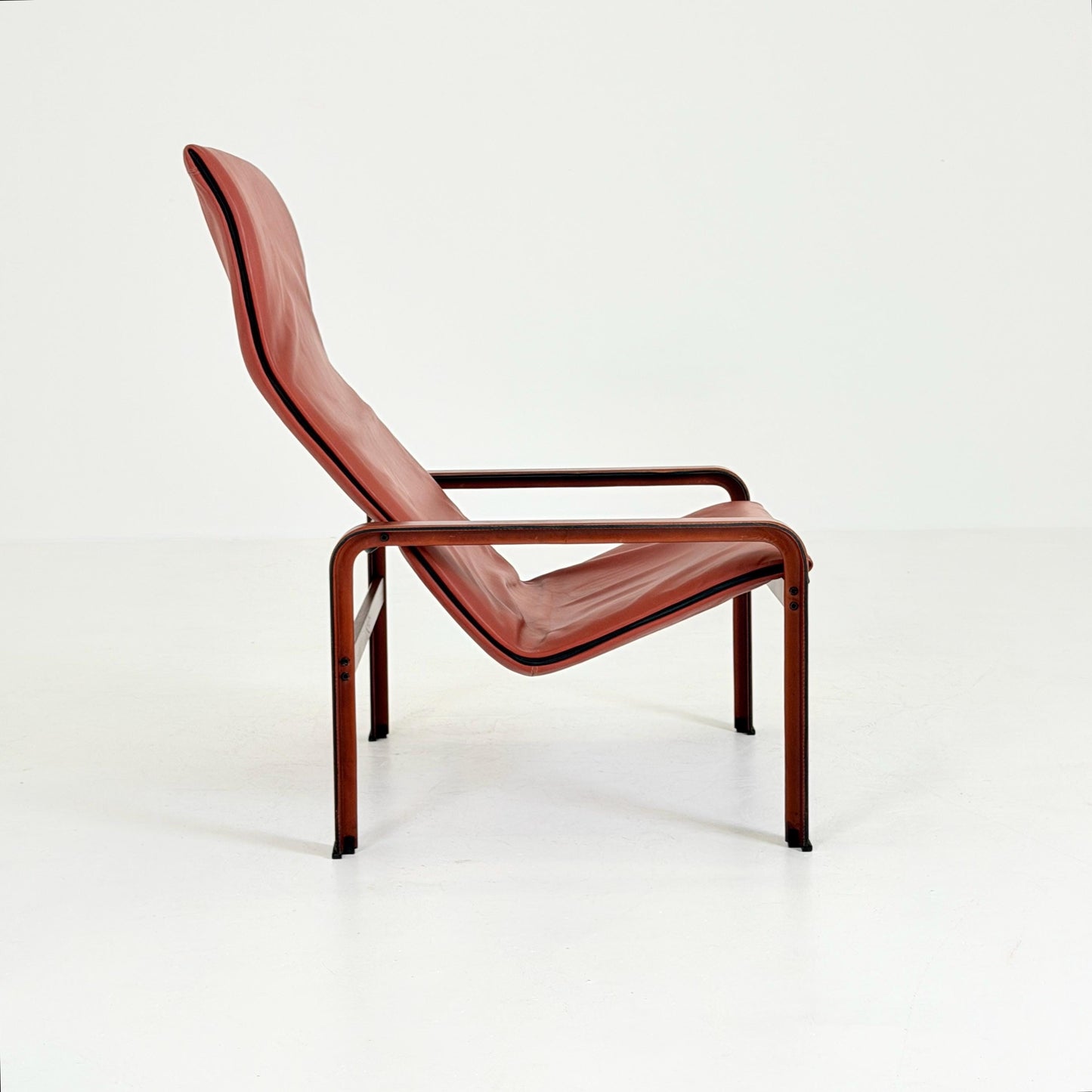 Mid century Golfo dei Poeti Lounge Chair –by Jacques Toussaint & Patrizia Angeloni, Cognac Leather Armchair for Matteo Grassi 1970s Sweden