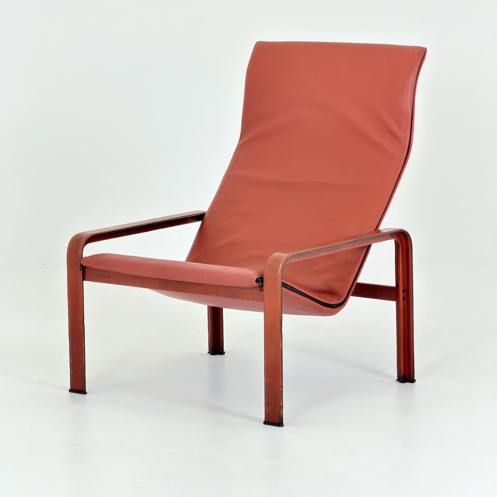 Mid century Golfo dei Poeti Lounge Chair –by Jacques Toussaint & Patrizia Angeloni, Cognac Leather Armchair for Matteo Grassi 1970s Sweden